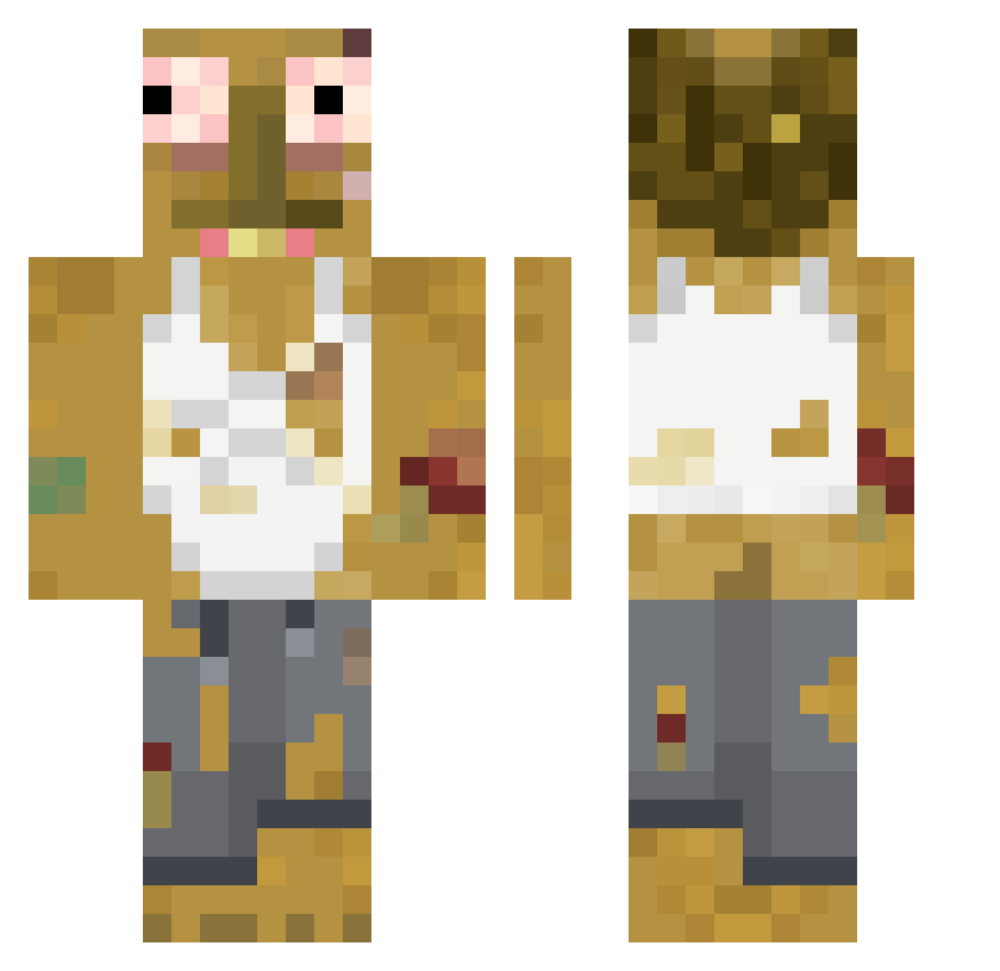 PlayboiFartI132 Minecraft skin, front and back view