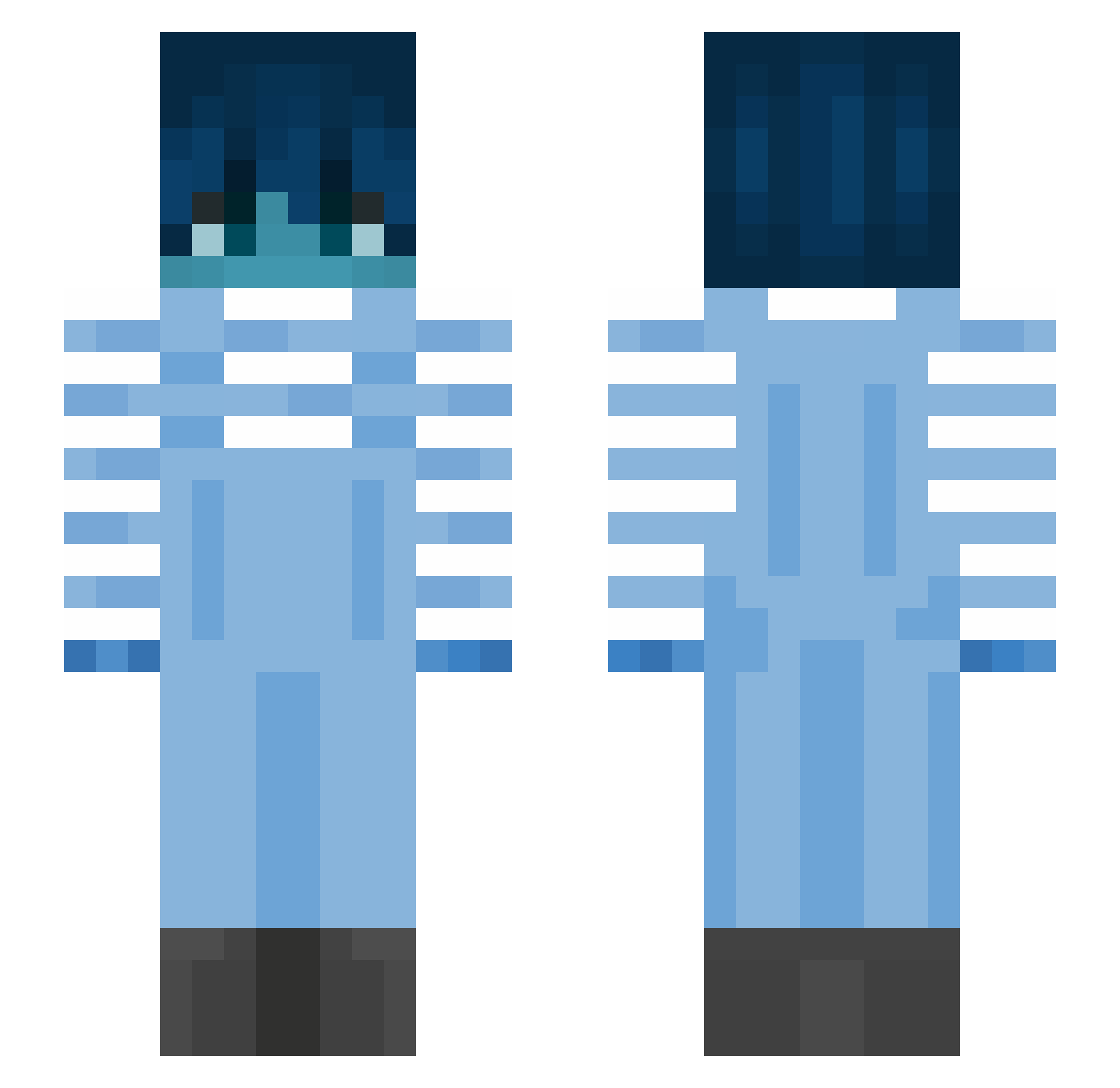 iNemooo Minecraft skin, front and back view