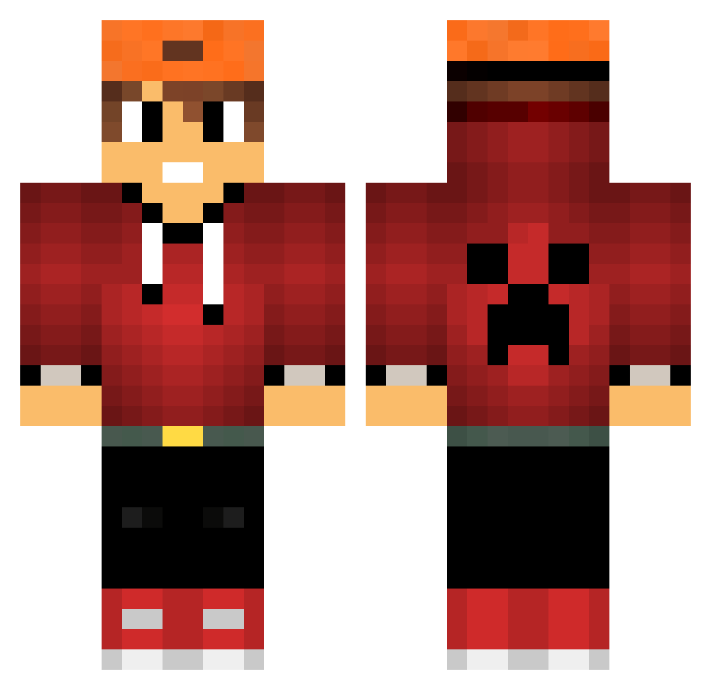 RxdhyG Minecraft skin, front and back view