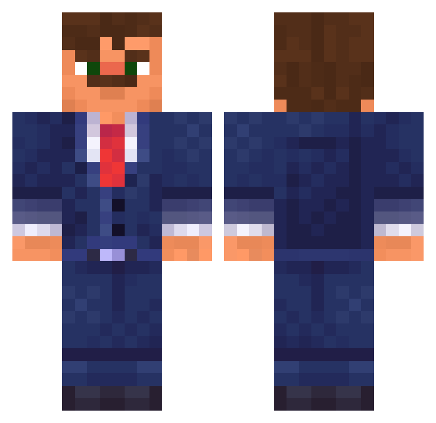 satretar Minecraft skin, front and back view