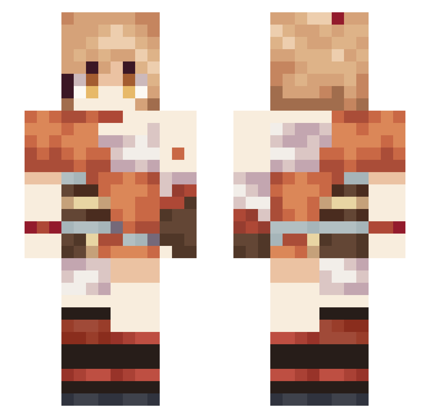 drefans Minecraft skin, front and back view
