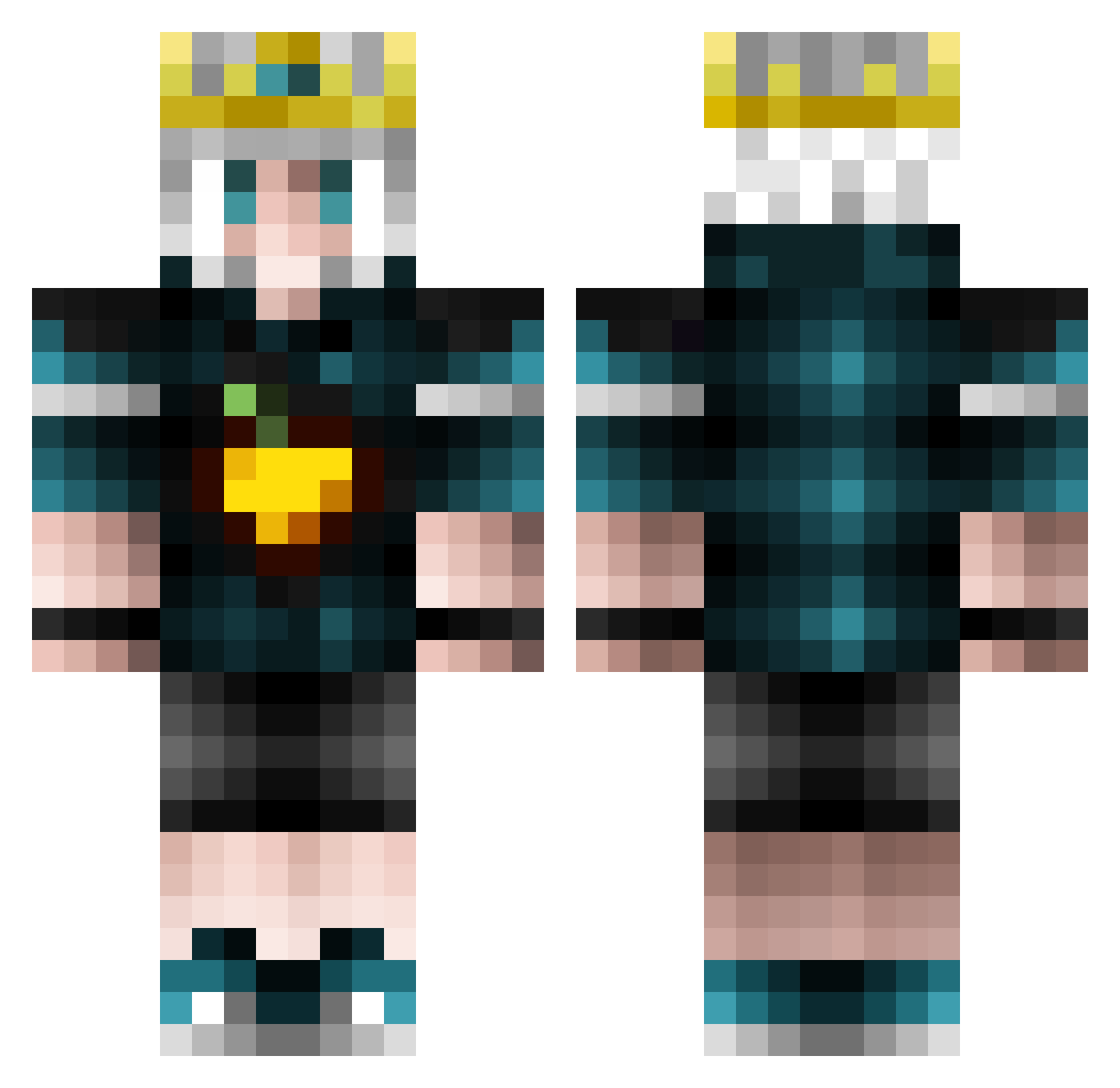 GavatIsOnline Minecraft skin, front and back view