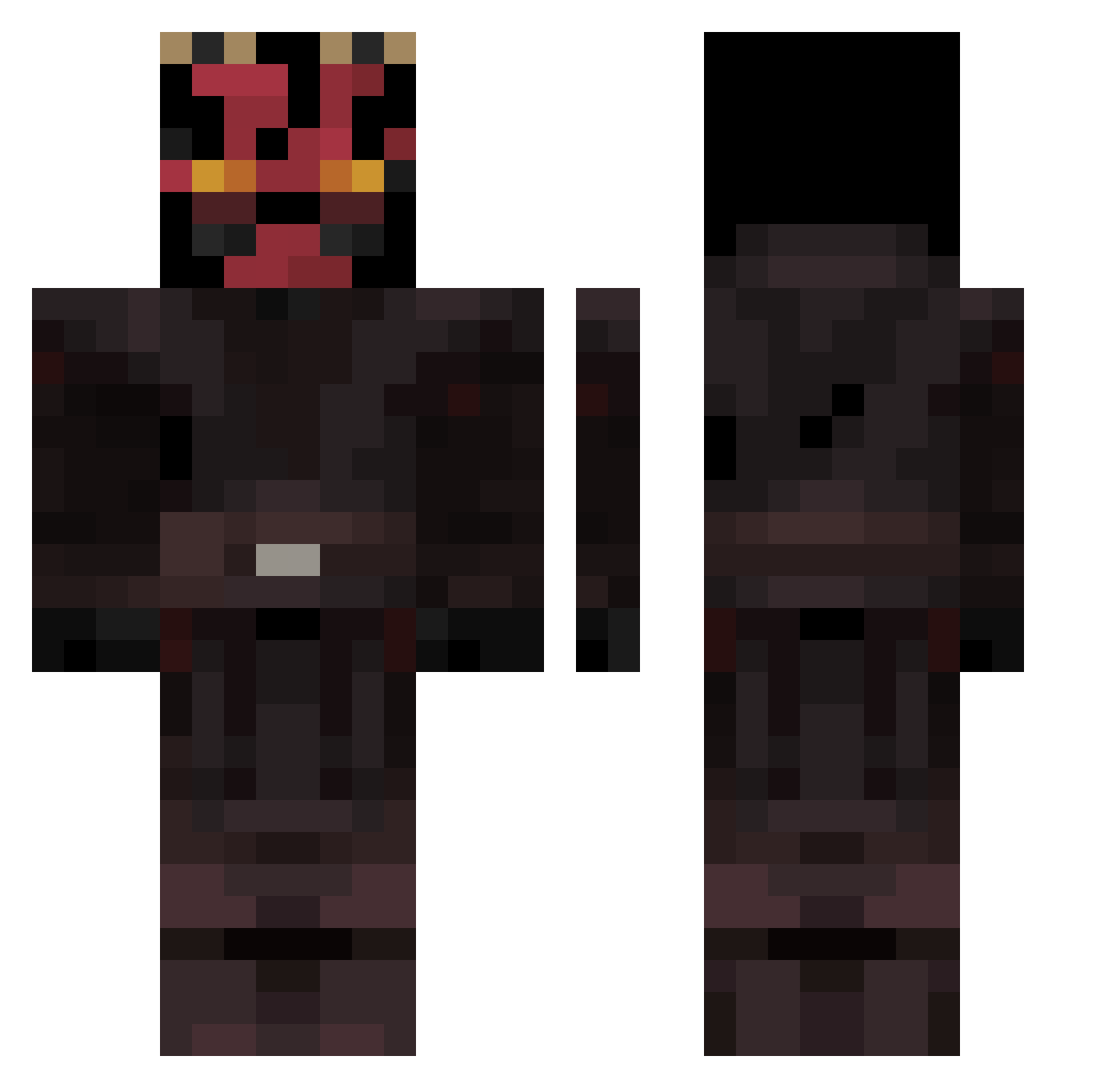 Goldnebula07 Minecraft skin, front and back view
