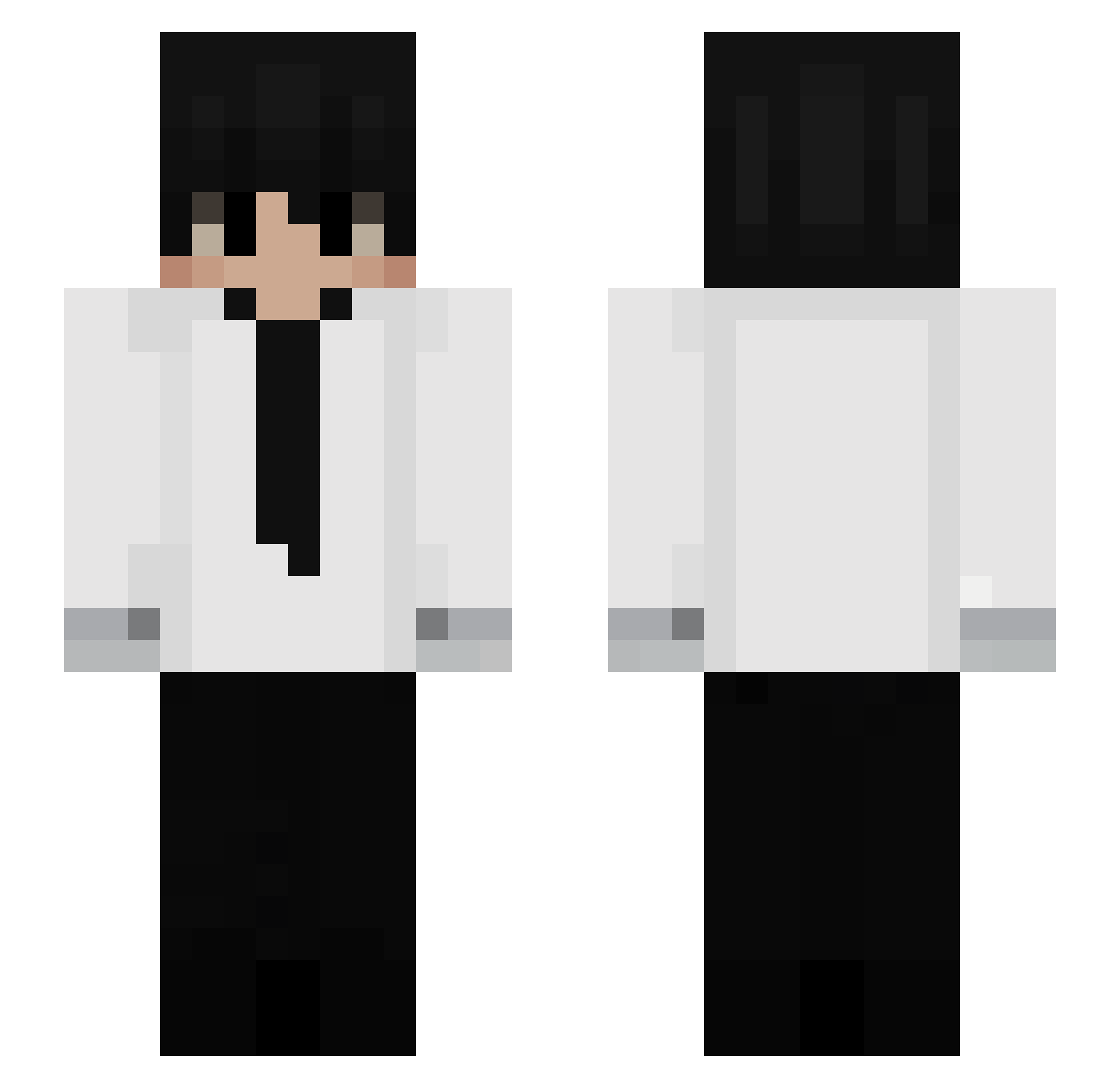 Skensy Minecraft skin, front and back view