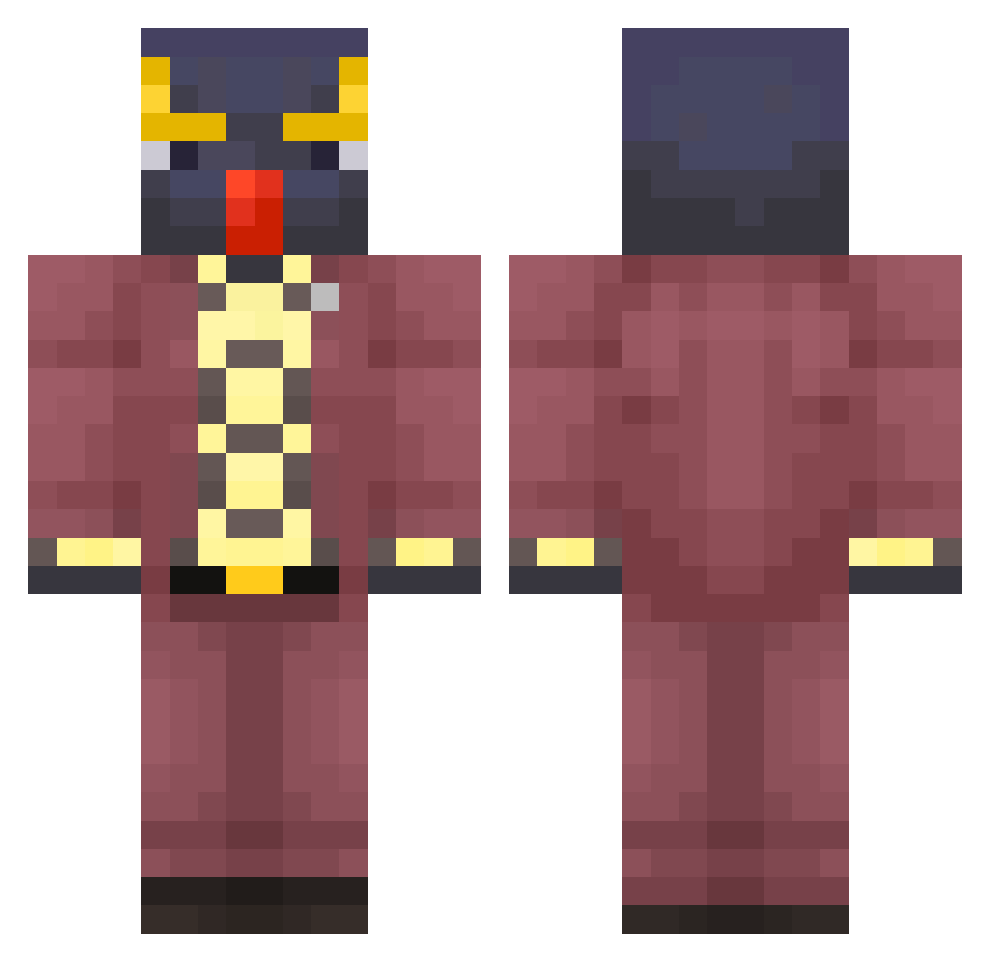 Red_3999 Minecraft skin, front and back view