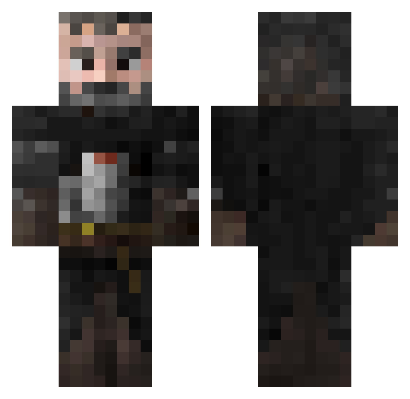 The1Man Minecraft skin, front and back view