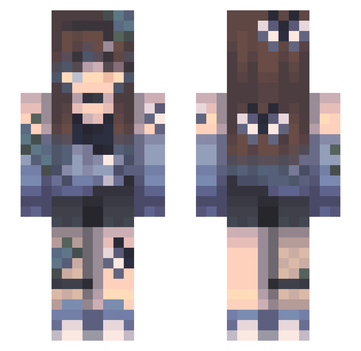 kakowa Minecraft skin, front and back view