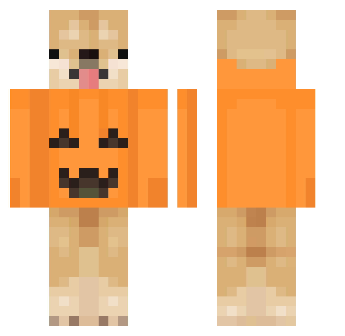 OUO_00 Minecraft skin, front and back view