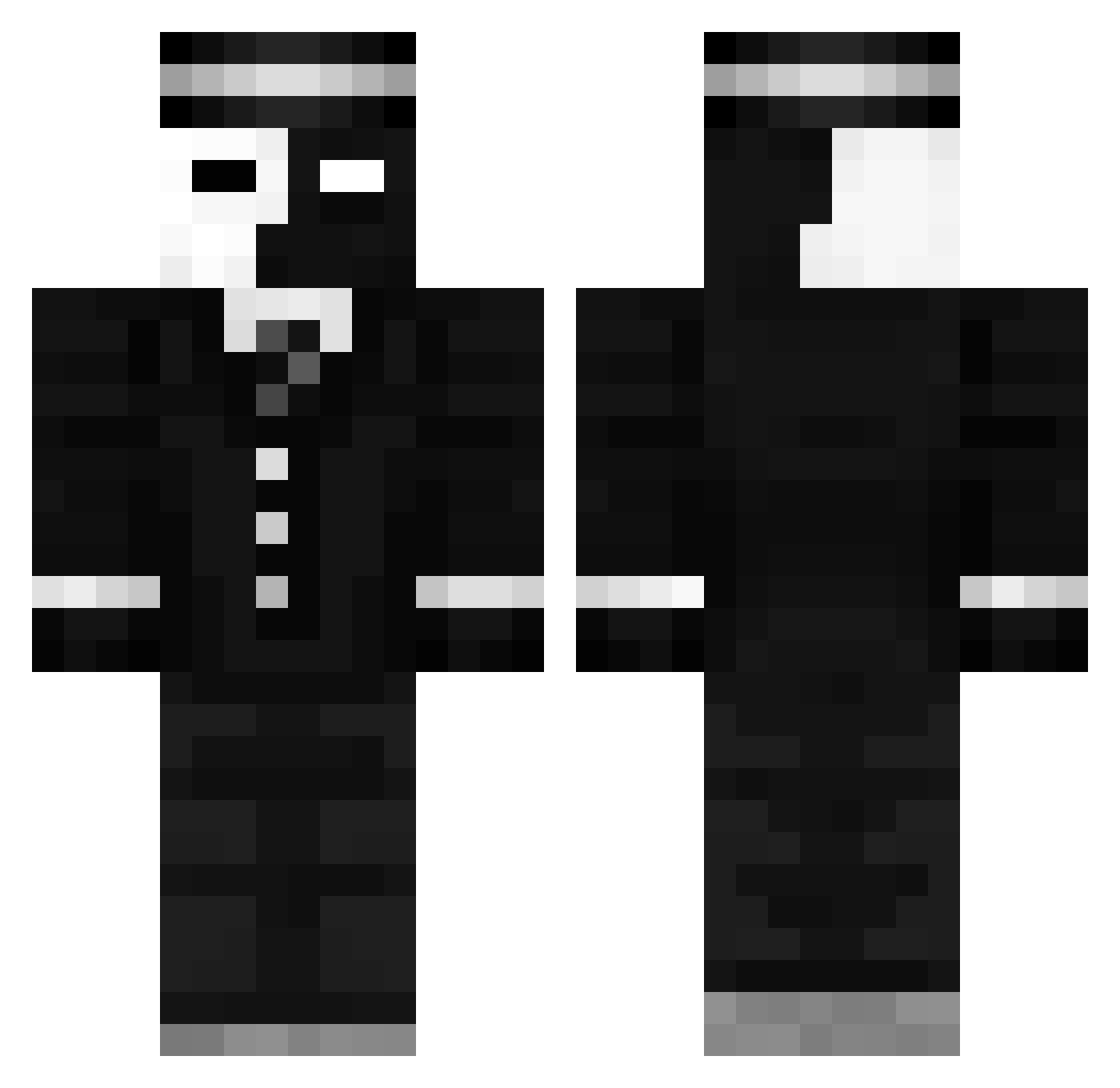xOrTriGBloodyTx Minecraft skin, front and back view