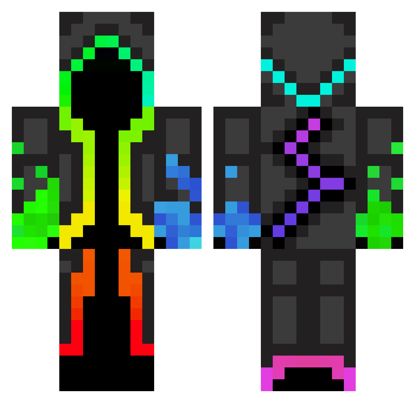 Bru776 Minecraft skin, front and back view