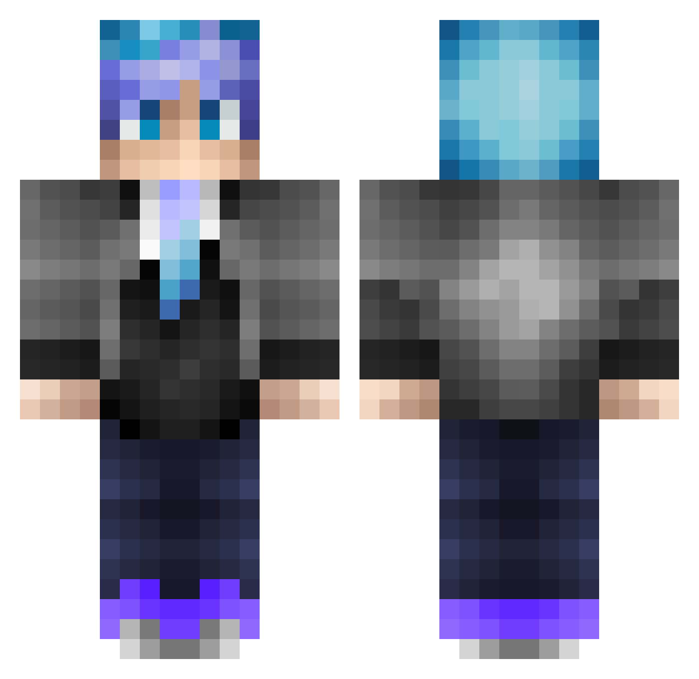 TyronFZ Minecraft skin, front and back view