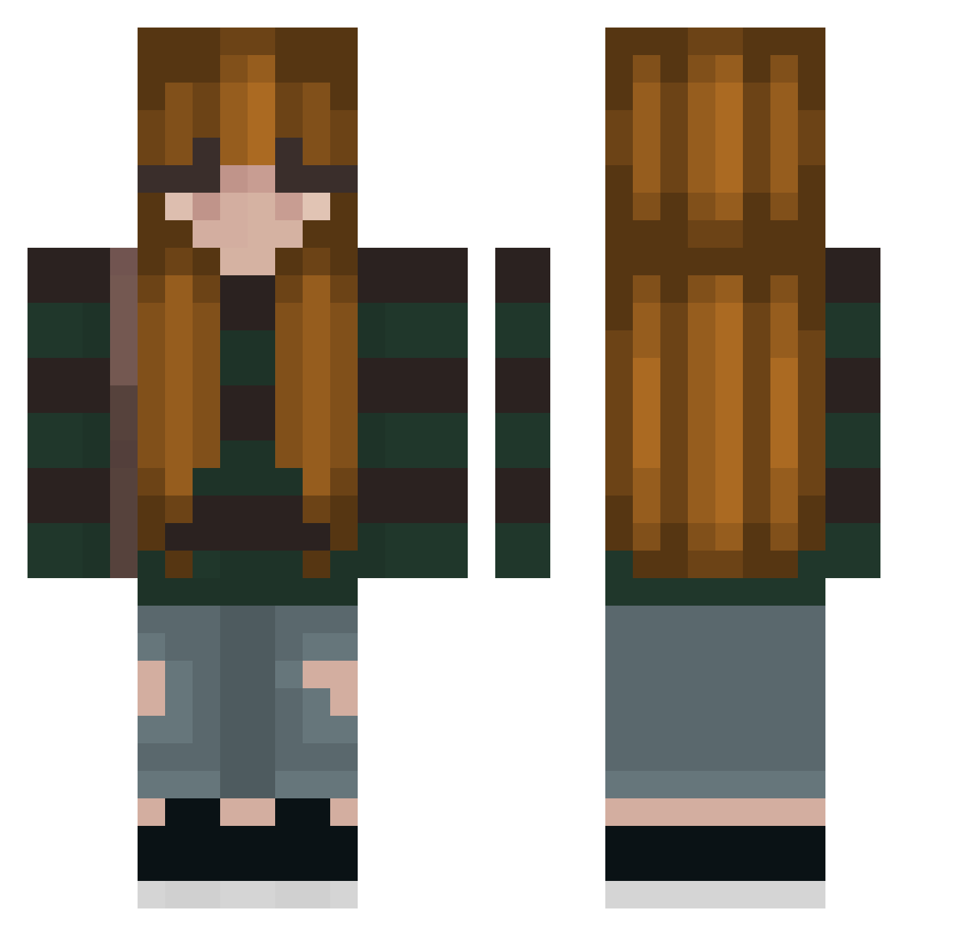 stellasgrave Minecraft skin, front and back view