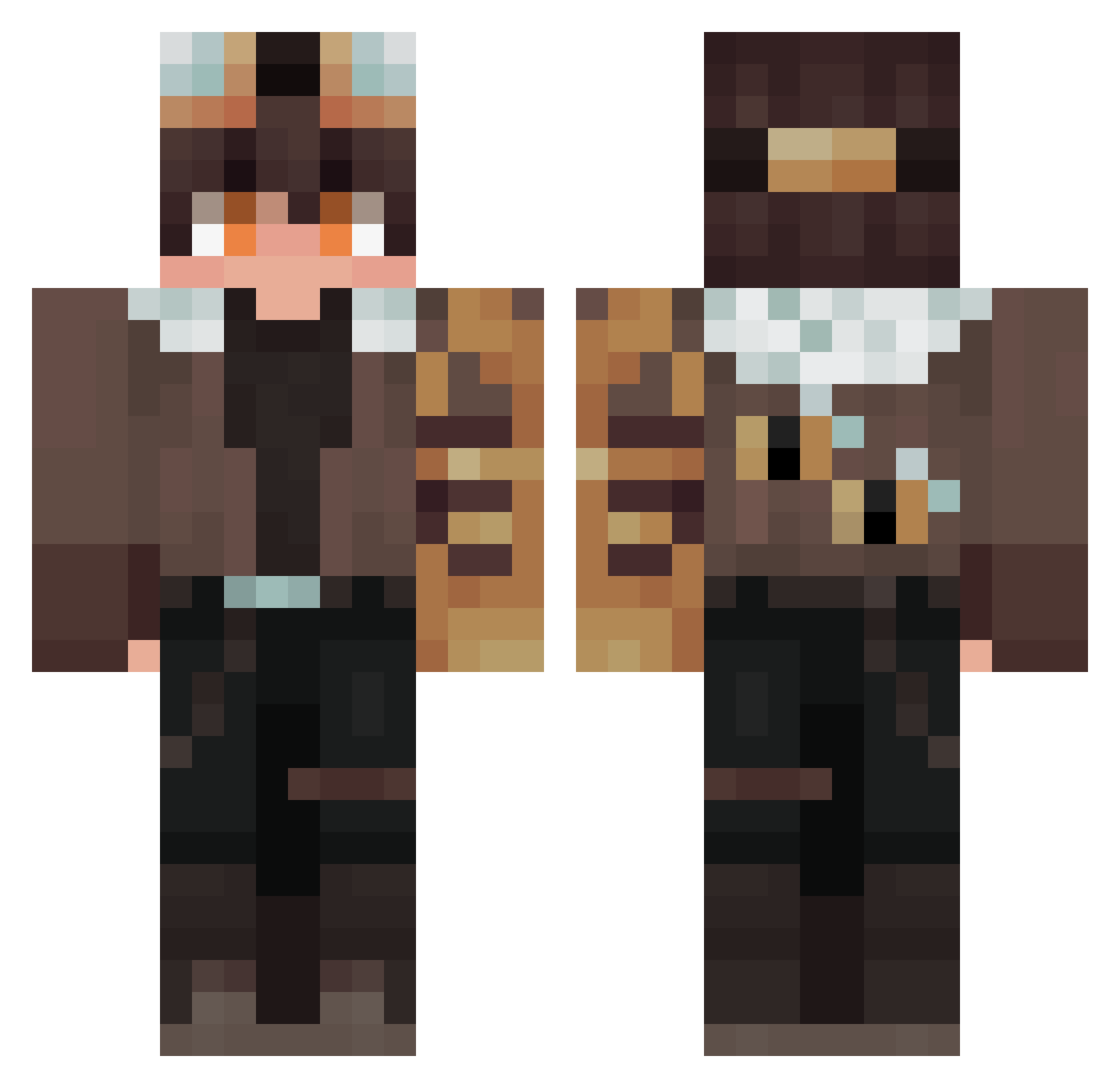 Japlayer954 Minecraft skin, front and back view