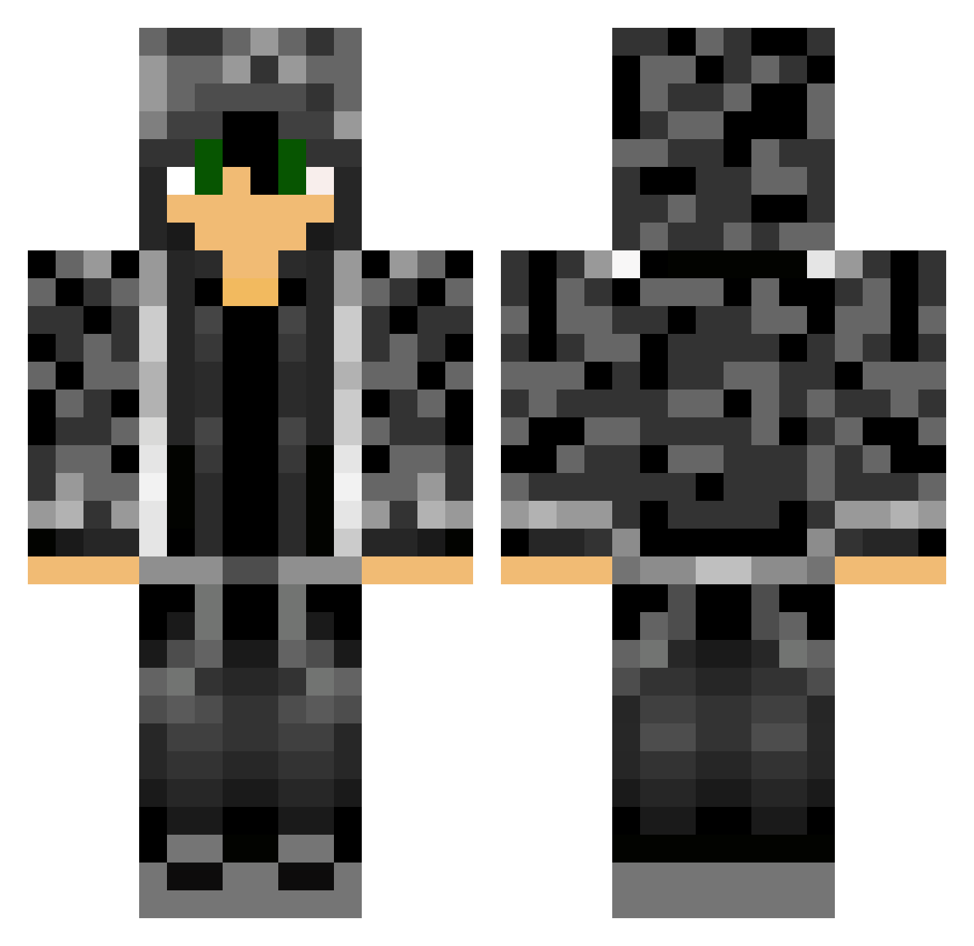 wanderlust Minecraft skin, front and back view