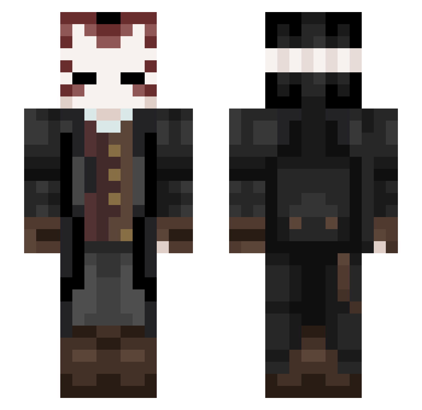 Dusken Minecraft skin, front and back view