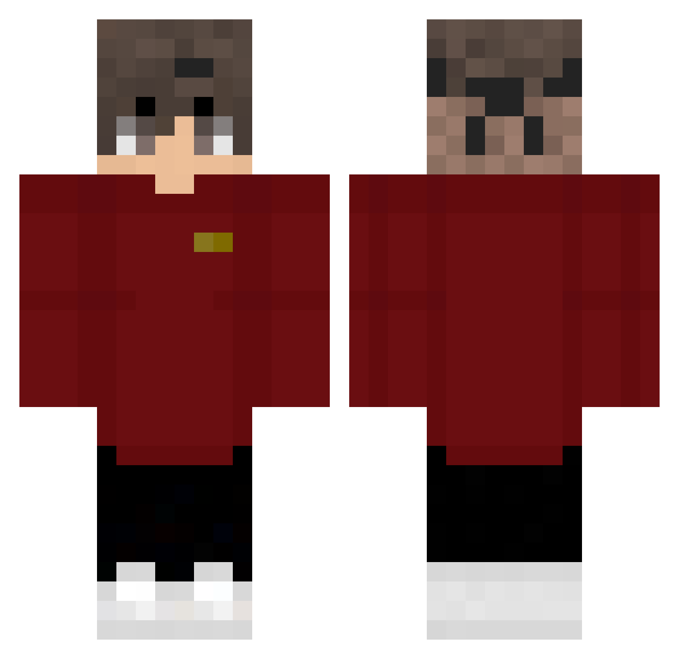 Speectryz Minecraft skin, front and back view