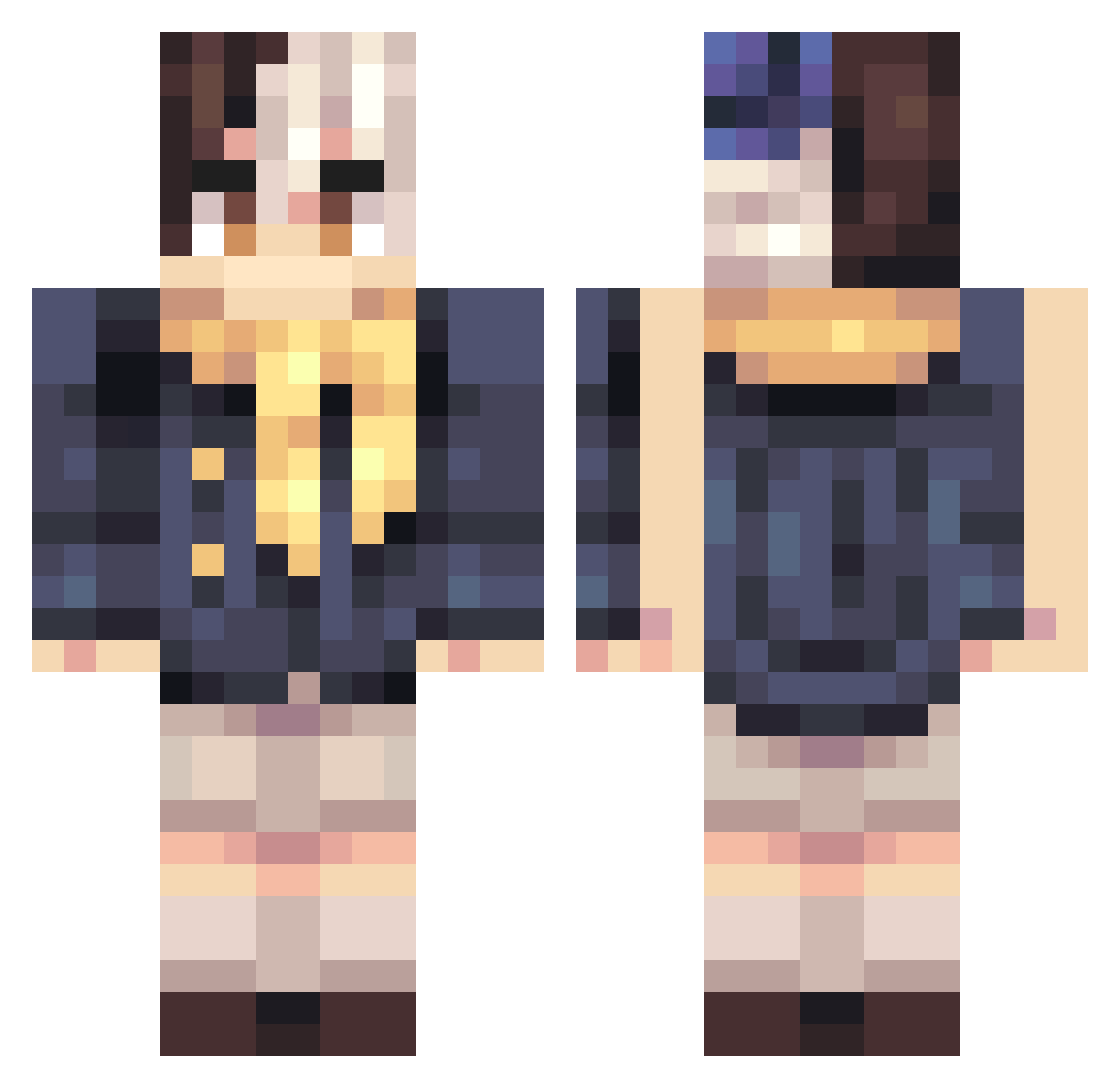 Yori1chi Minecraft skin, front and back view