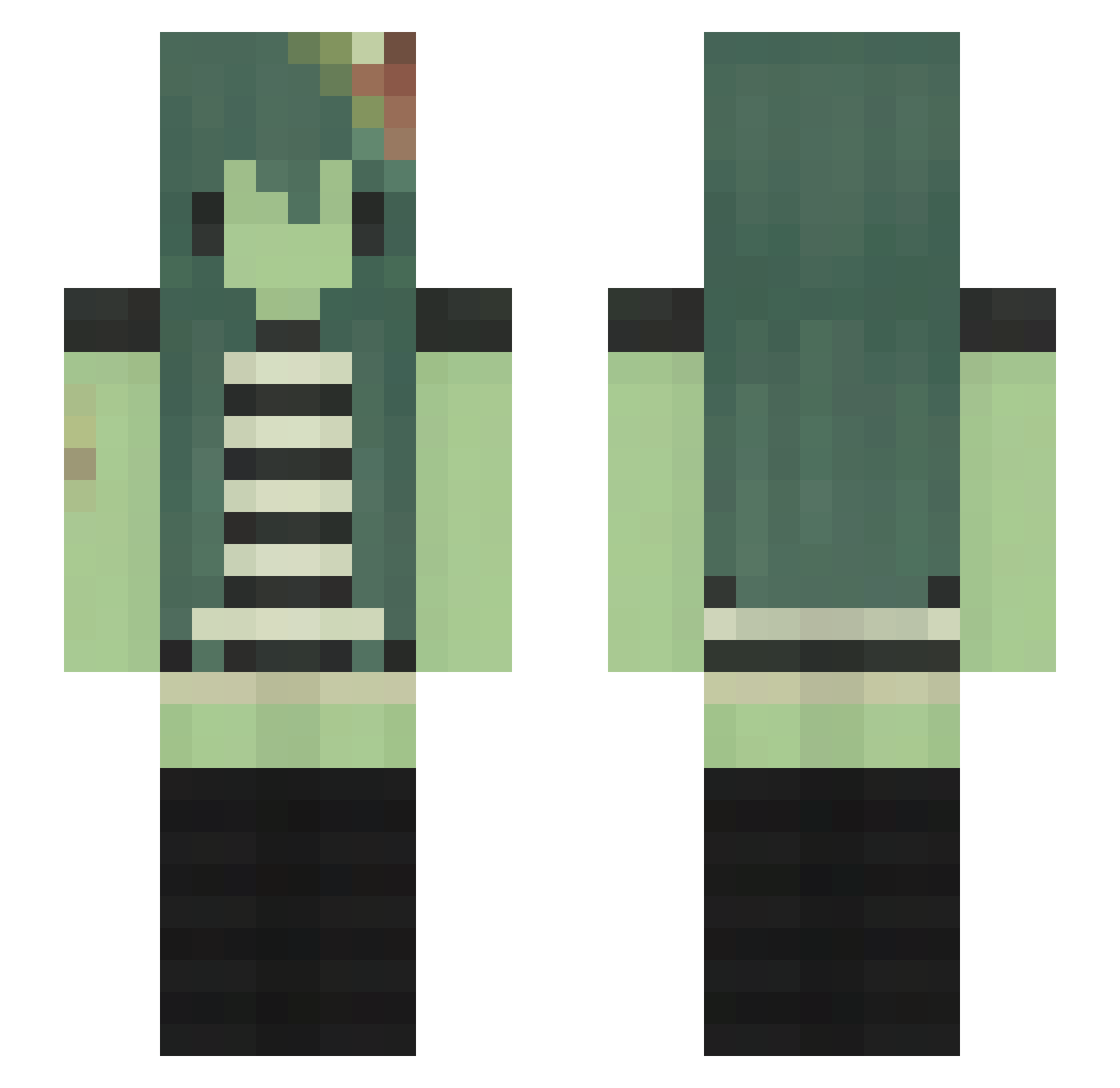 gegesodre Minecraft skin, front and back view