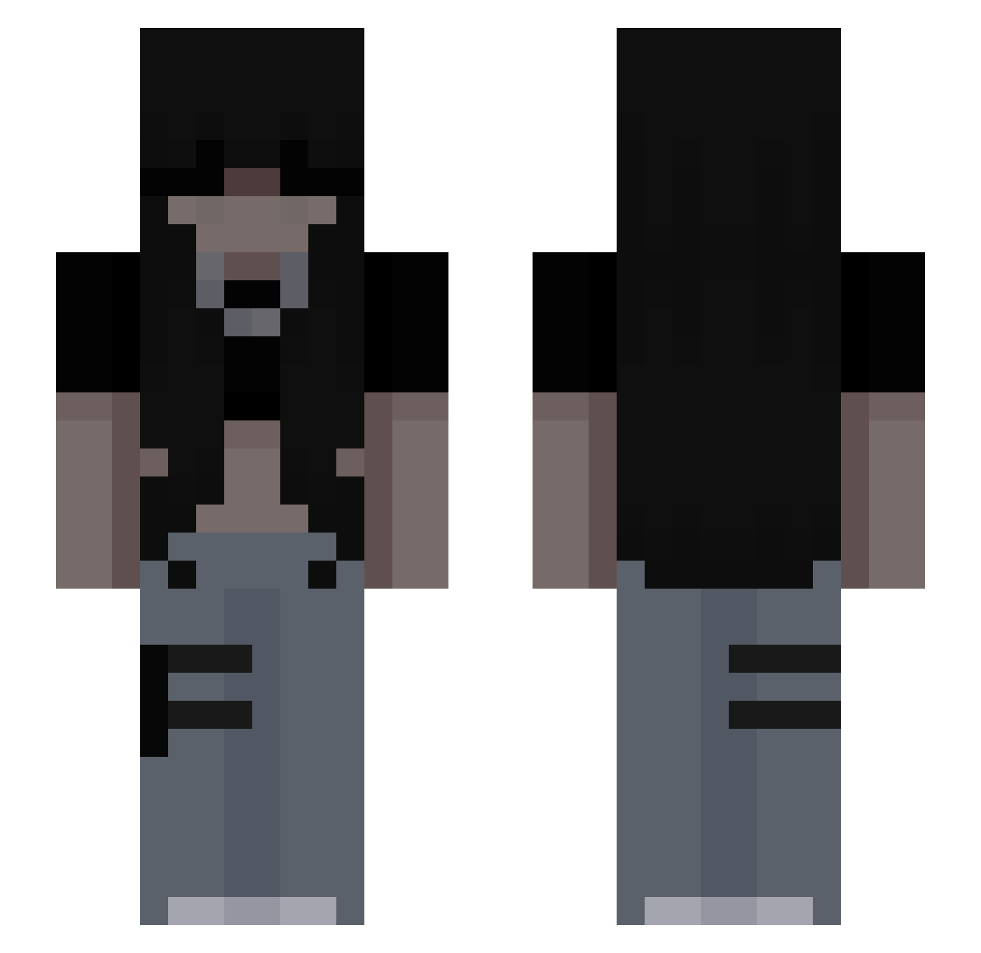 cqmx Minecraft skin, front and back view
