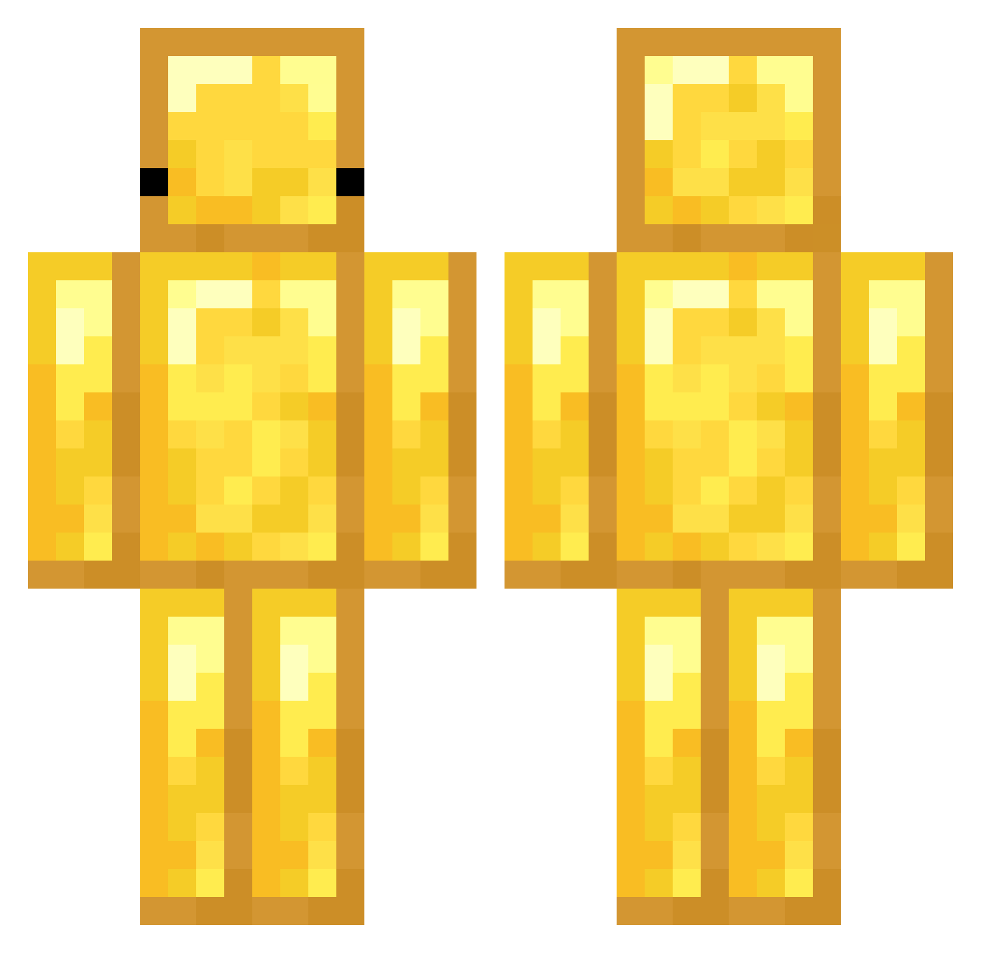 SLim_Cheddar Minecraft skin, front and back view