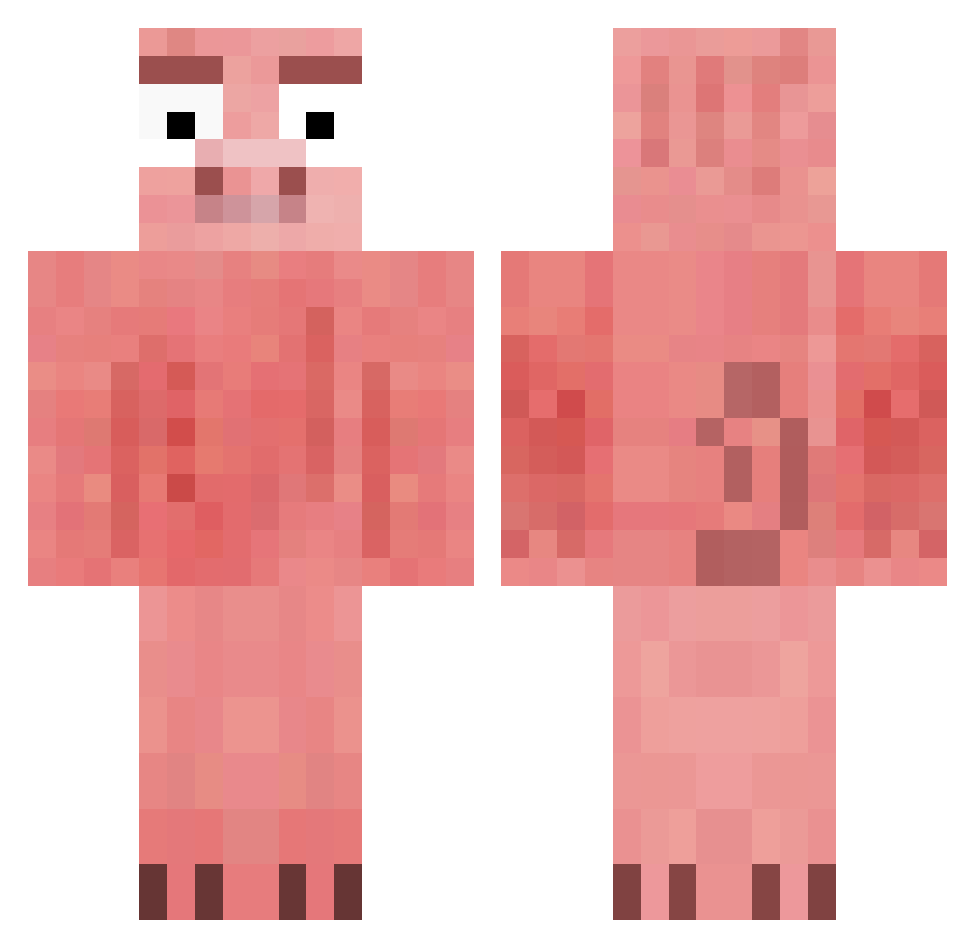 Stinkyshoes96 Minecraft skin, front and back view