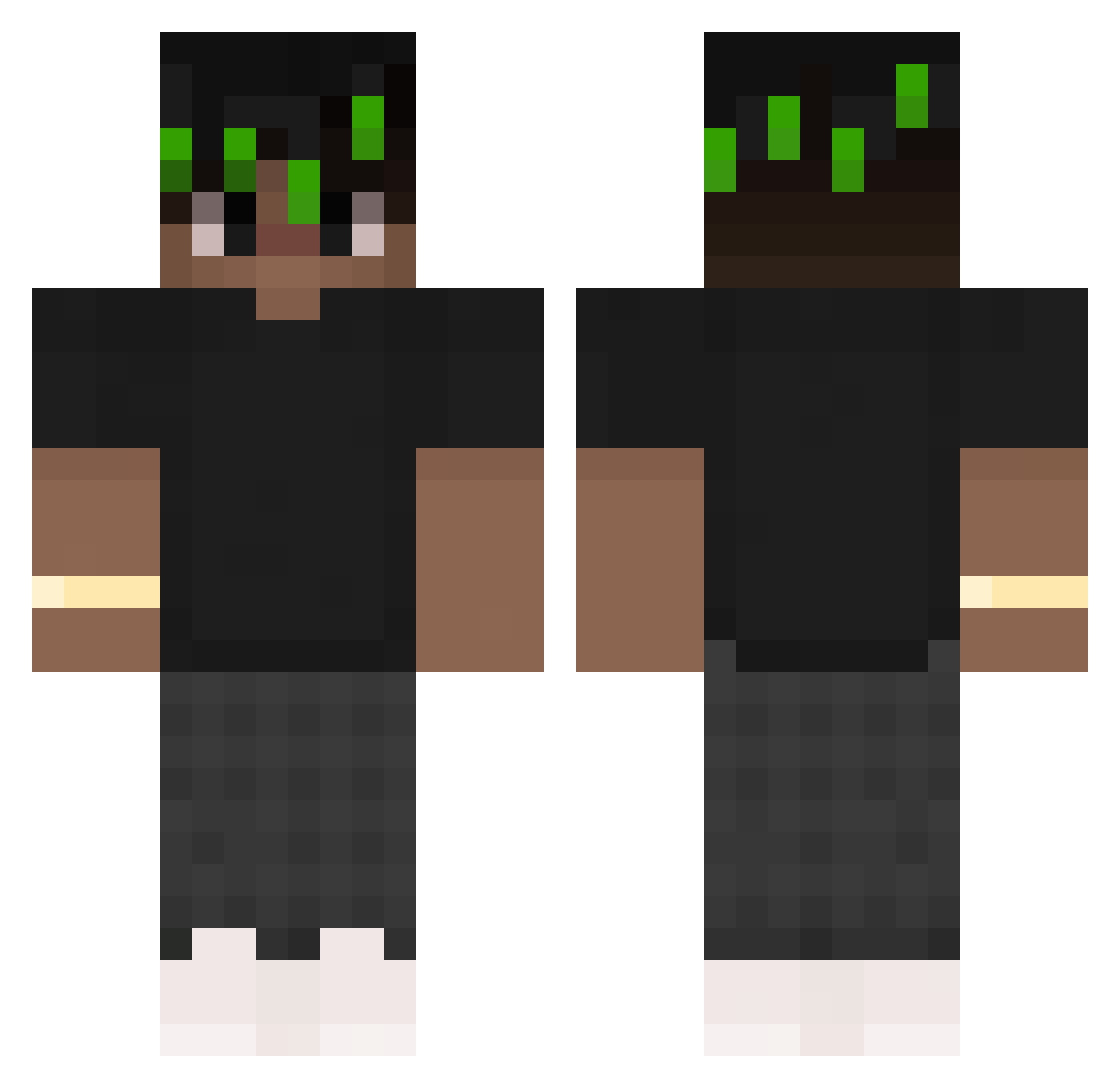 Fonded Minecraft skin, front and back view