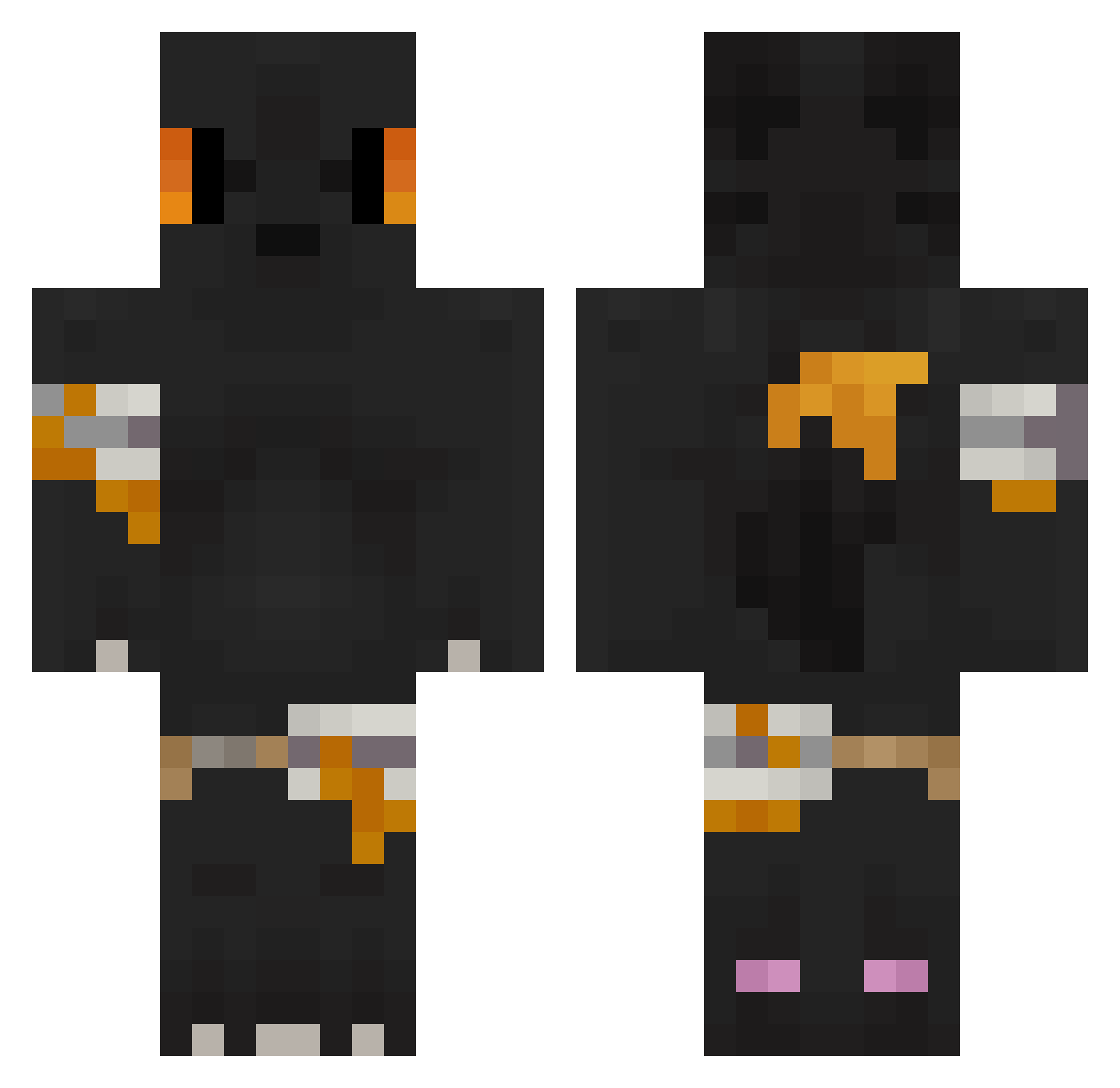 MrBiffleBee Minecraft skin, front and back view
