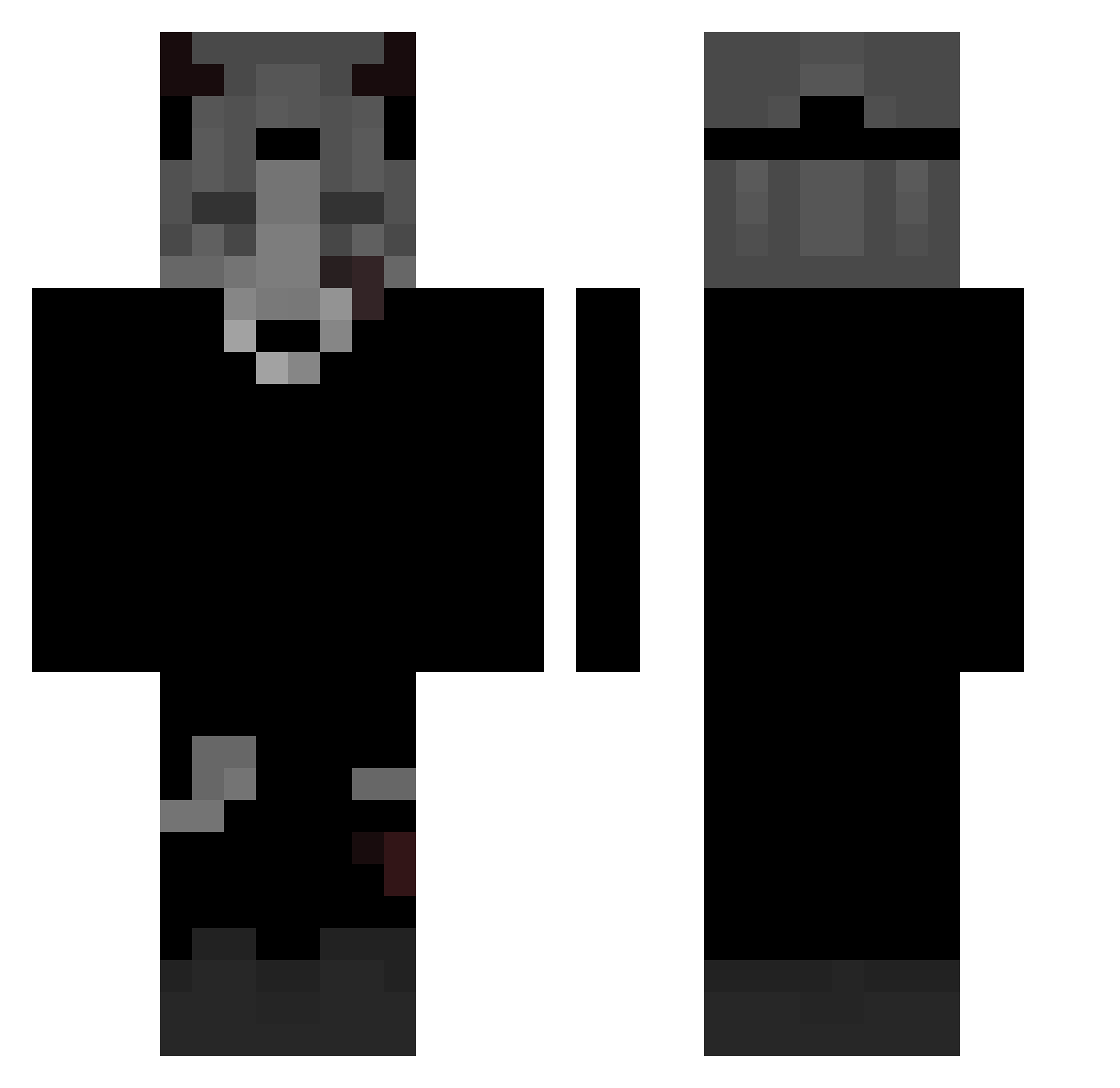 xkksx Minecraft skin, front and back view