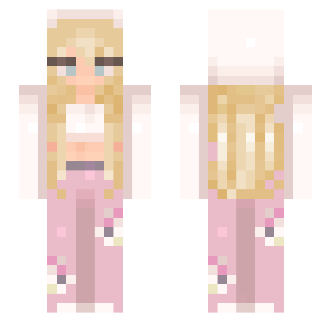 RazberriesTea Minecraft skin, front and back view