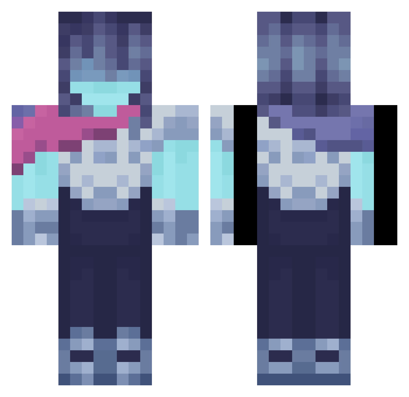 ColonelAdams Minecraft skin, front and back view