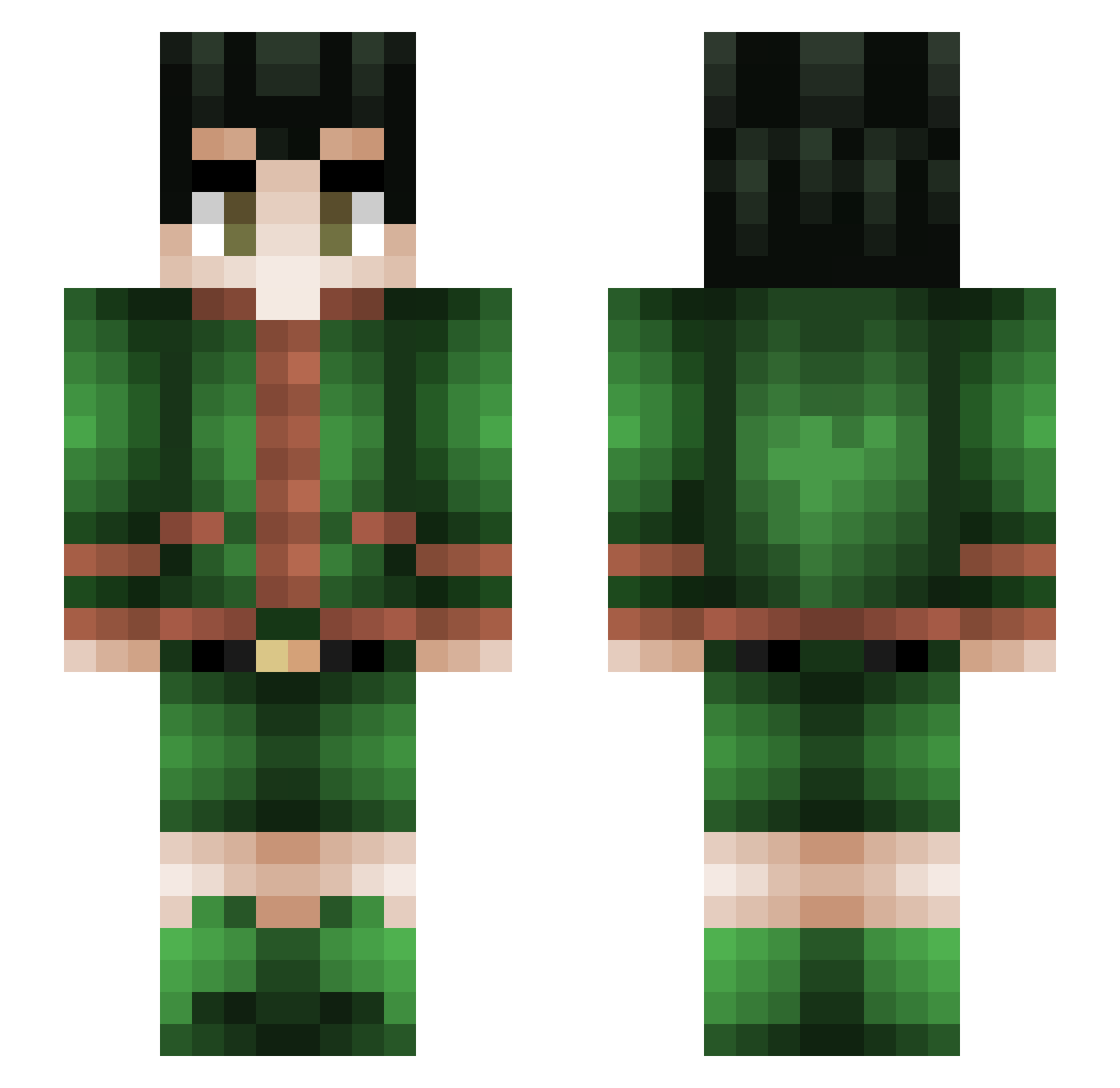 Shiatsu_ Minecraft skin, front and back view