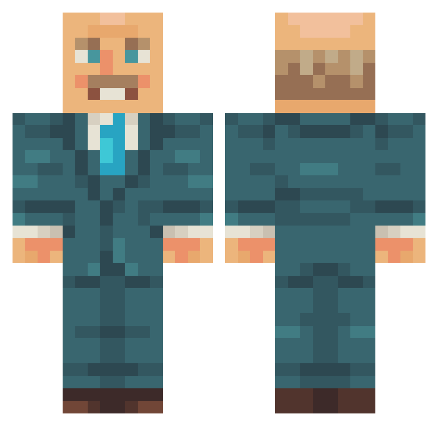 MemoBob69 Minecraft skin, front and back view