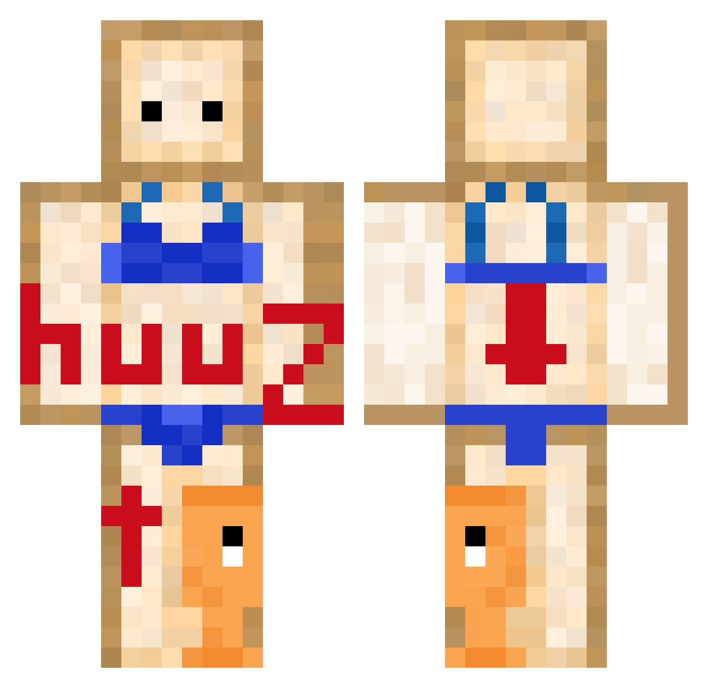 pilberts Minecraft skin, front and back view