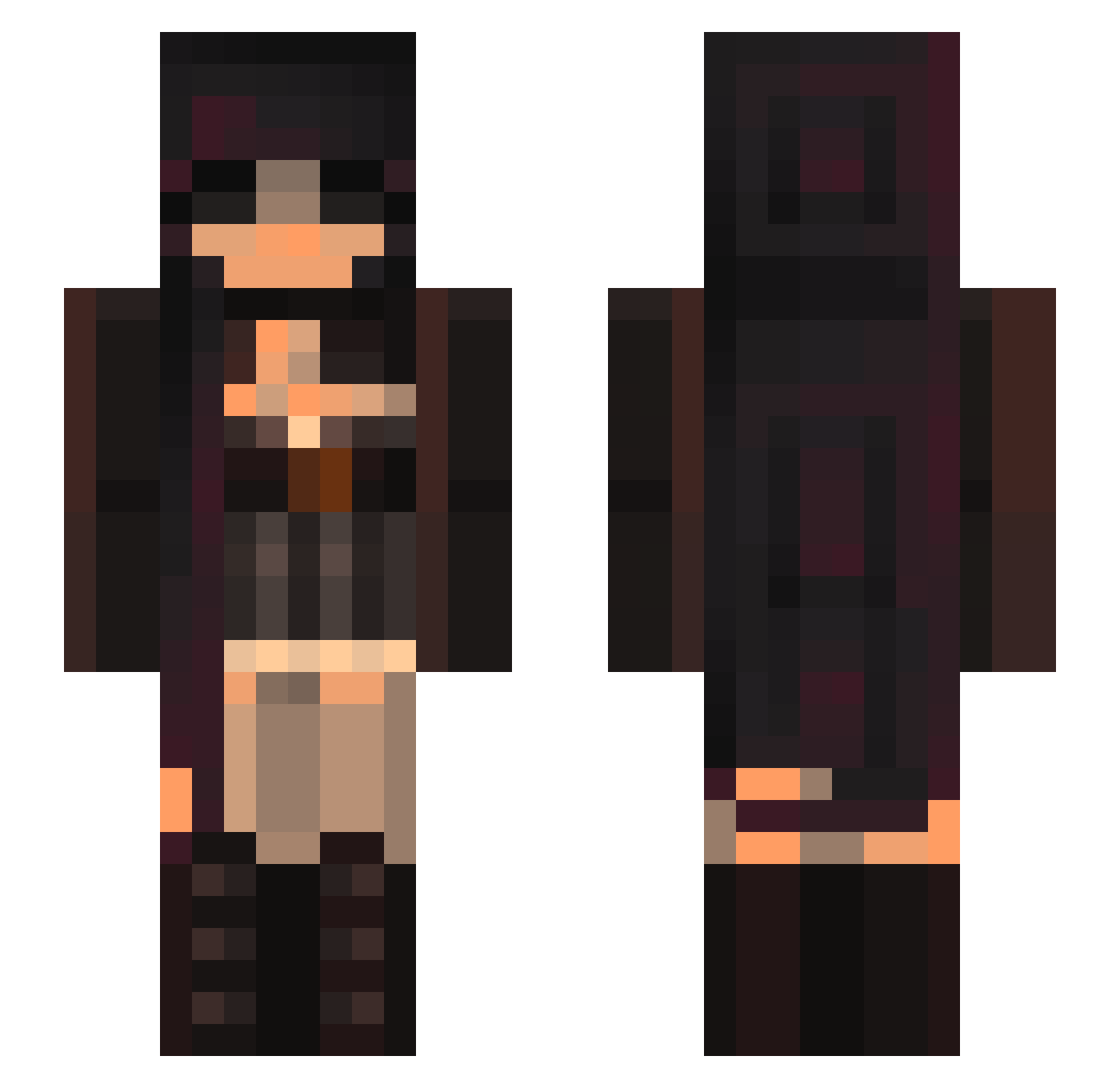 tovuh Minecraft skin, front and back view