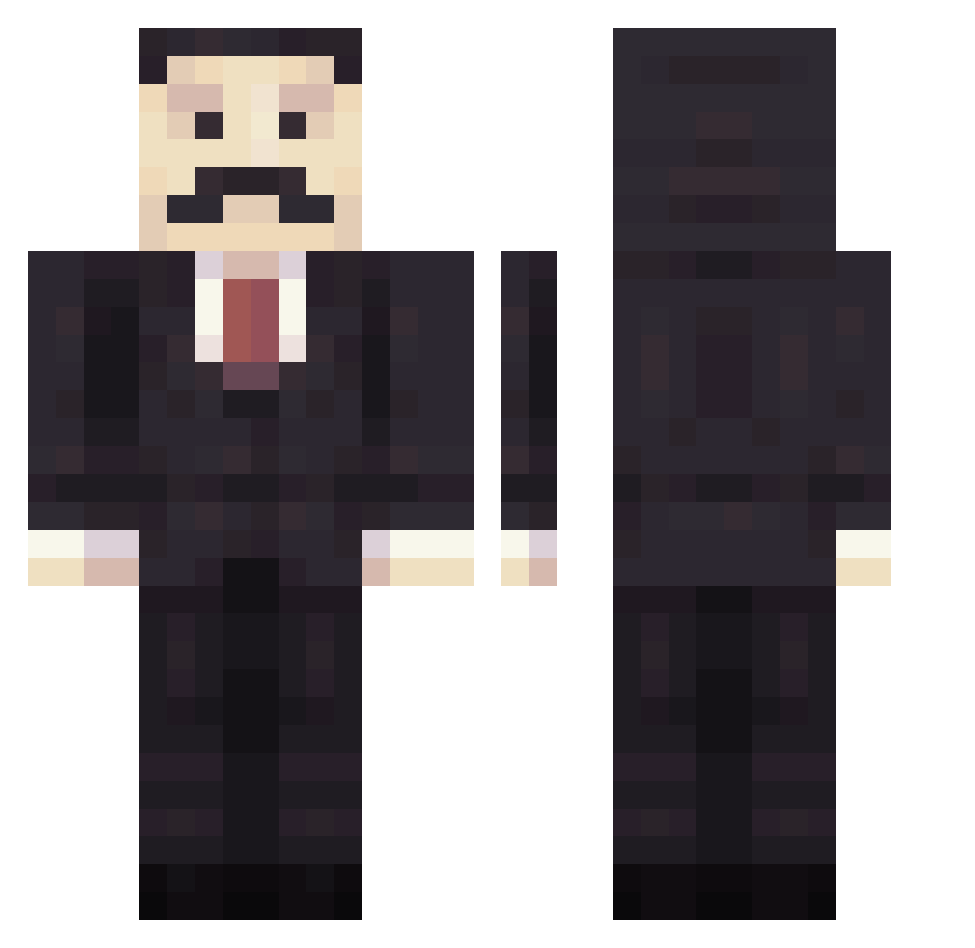 FBI_Moser Minecraft skin, front and back view