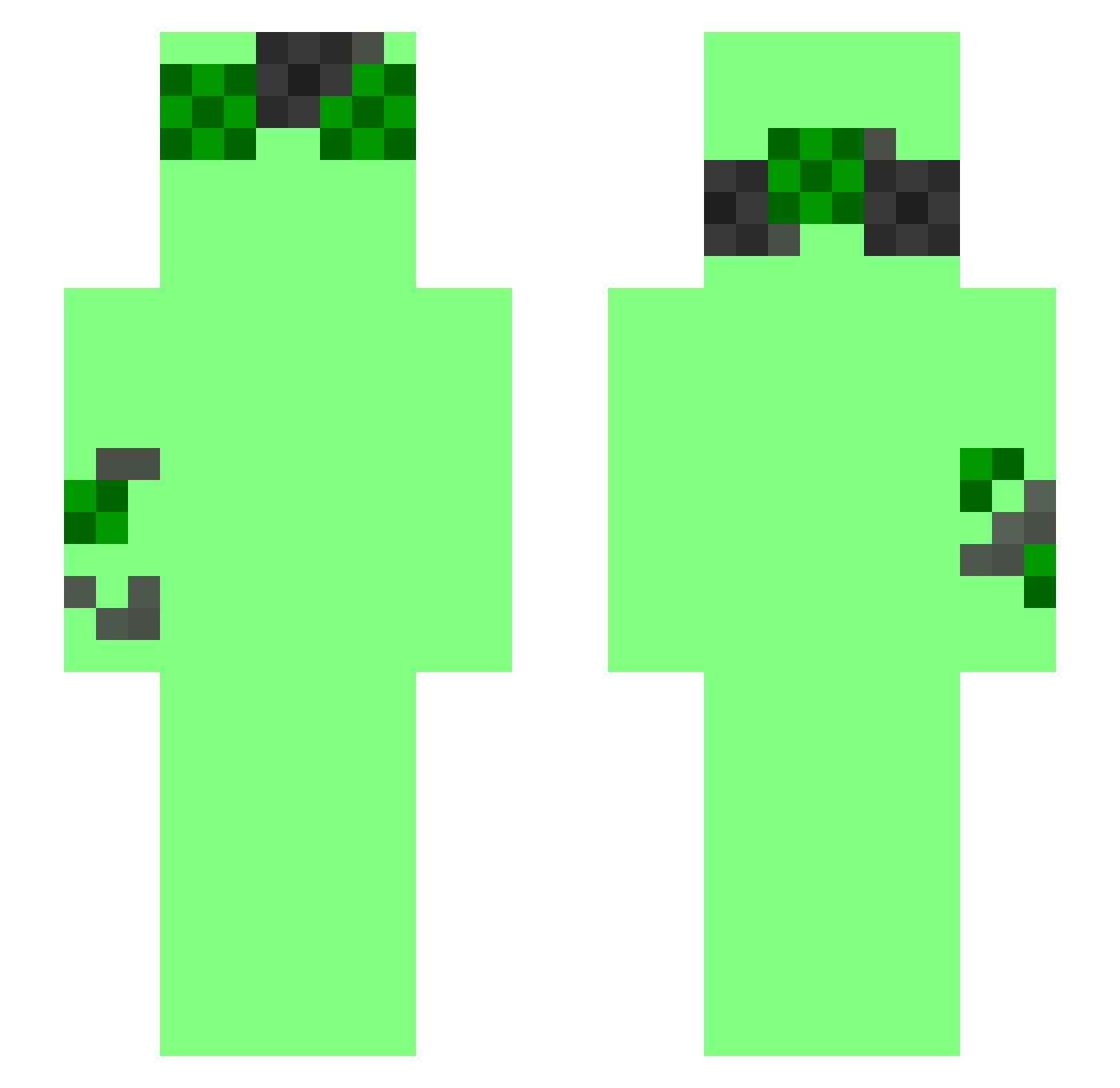 Spukiey Minecraft skin, front and back view