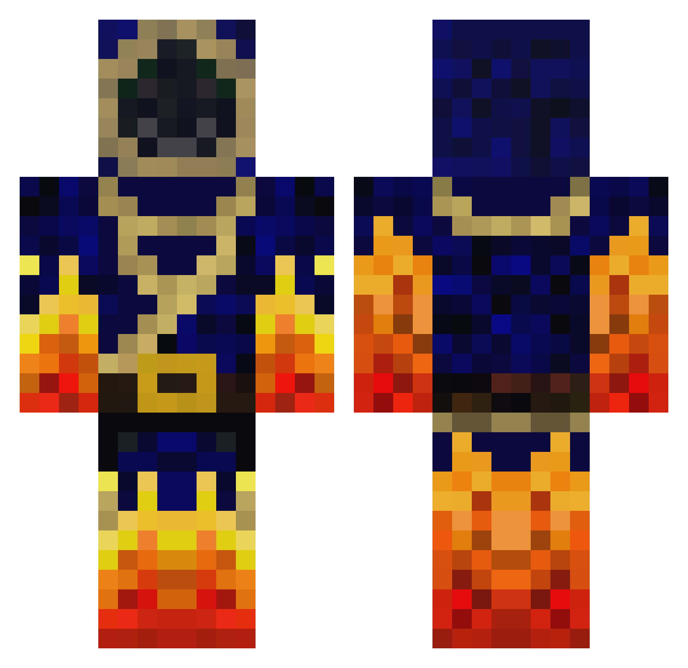 Roastedtoast34 Minecraft skin, front and back view