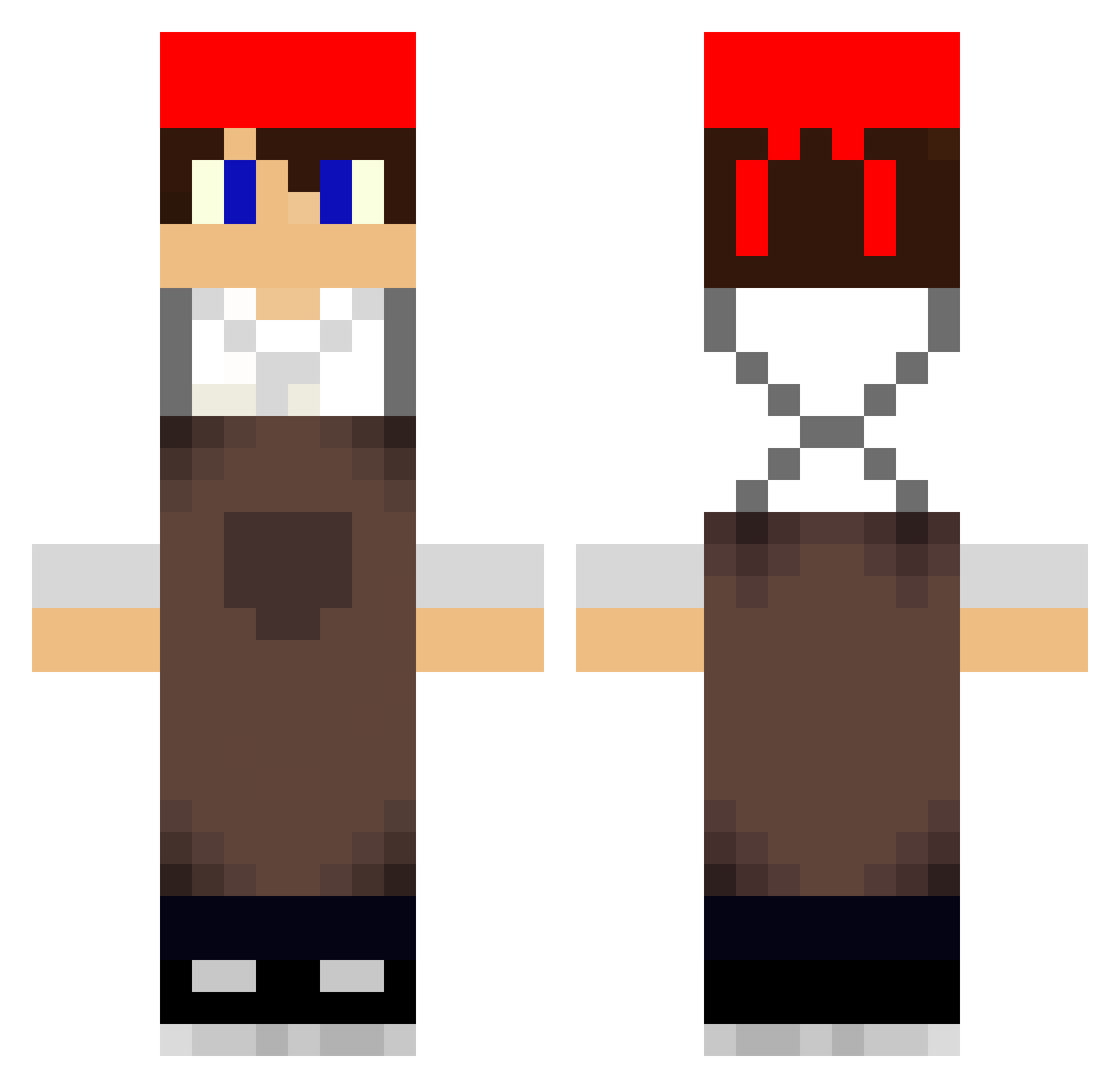 Vrxey Minecraft skin, front and back view