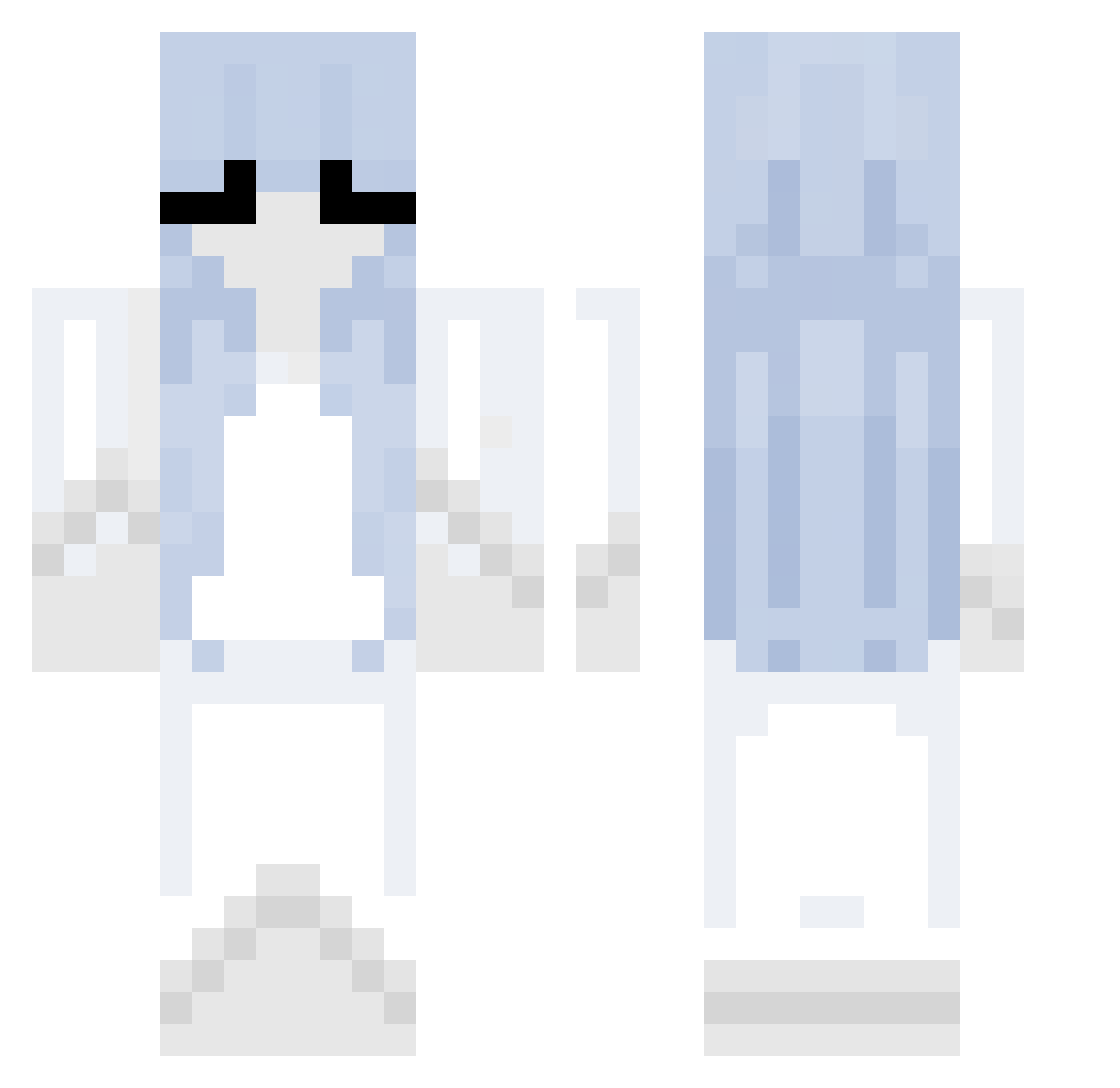 snowunreal Minecraft skin, front and back view