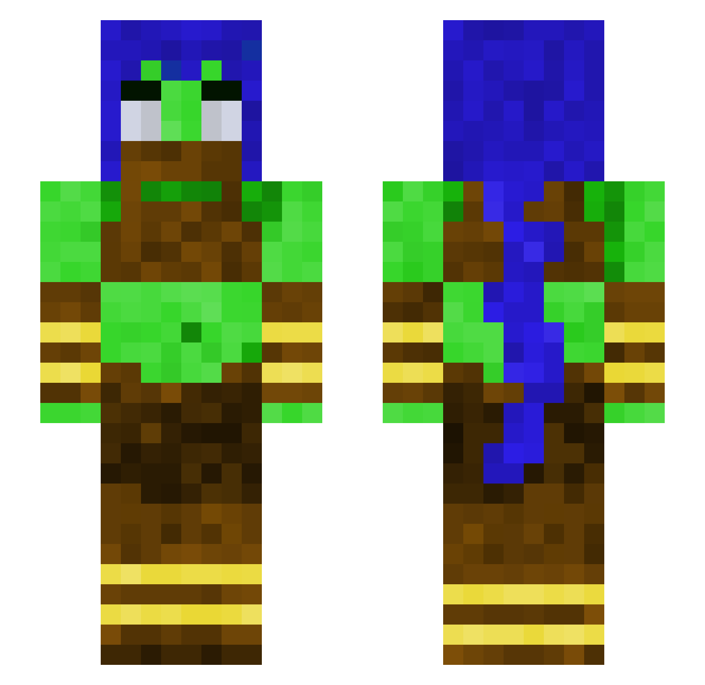 Skull_Admiral Minecraft skin, front and back view