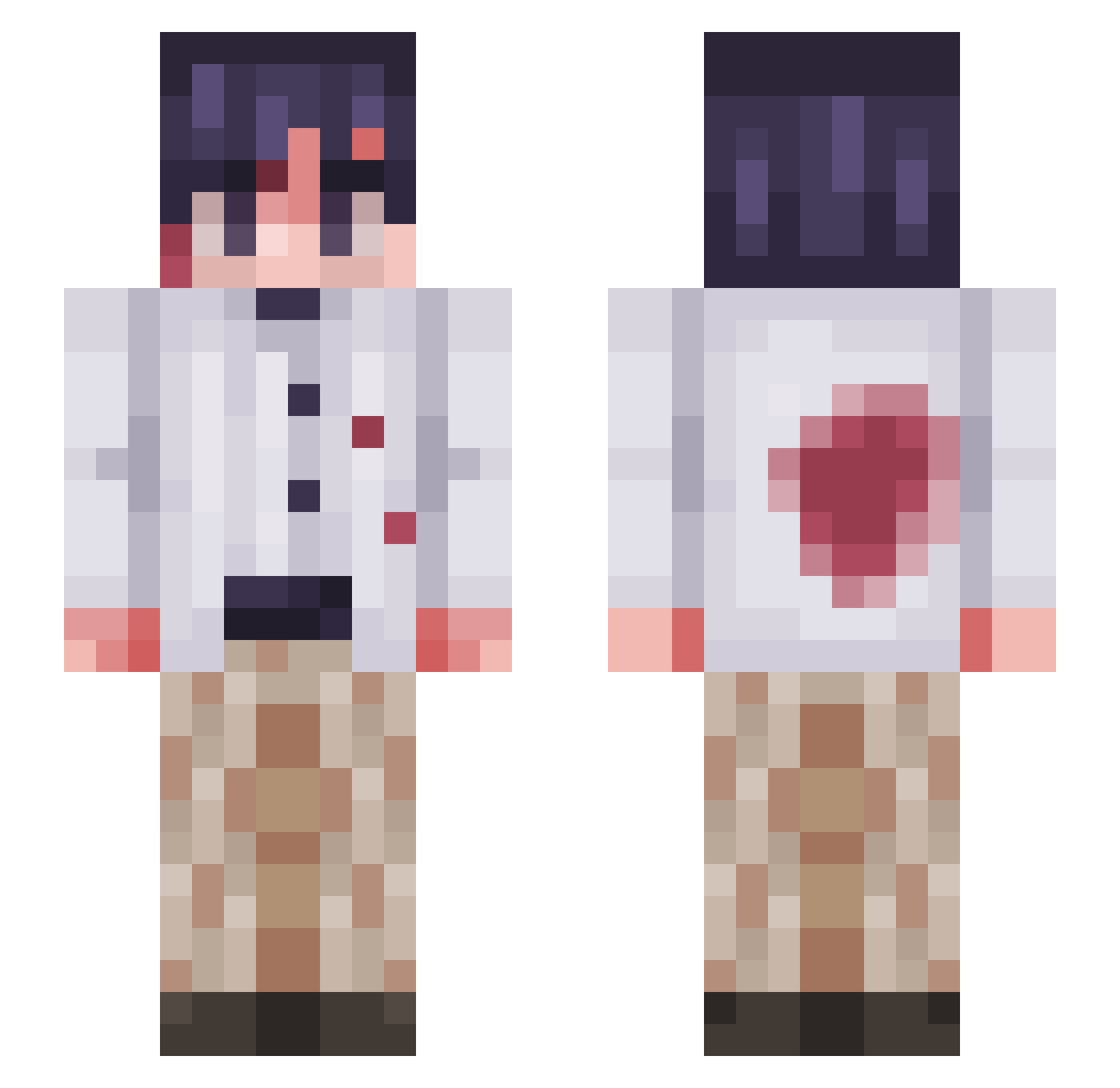 Extensour Minecraft skin, front and back view