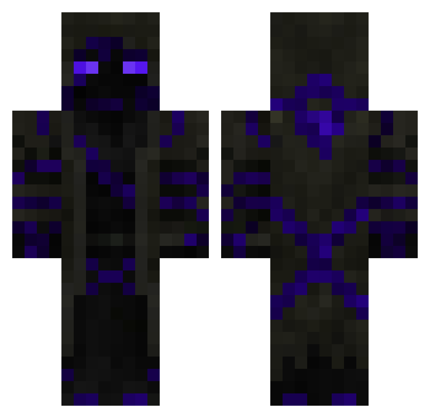 Darkxay7 Minecraft skin, front and back view