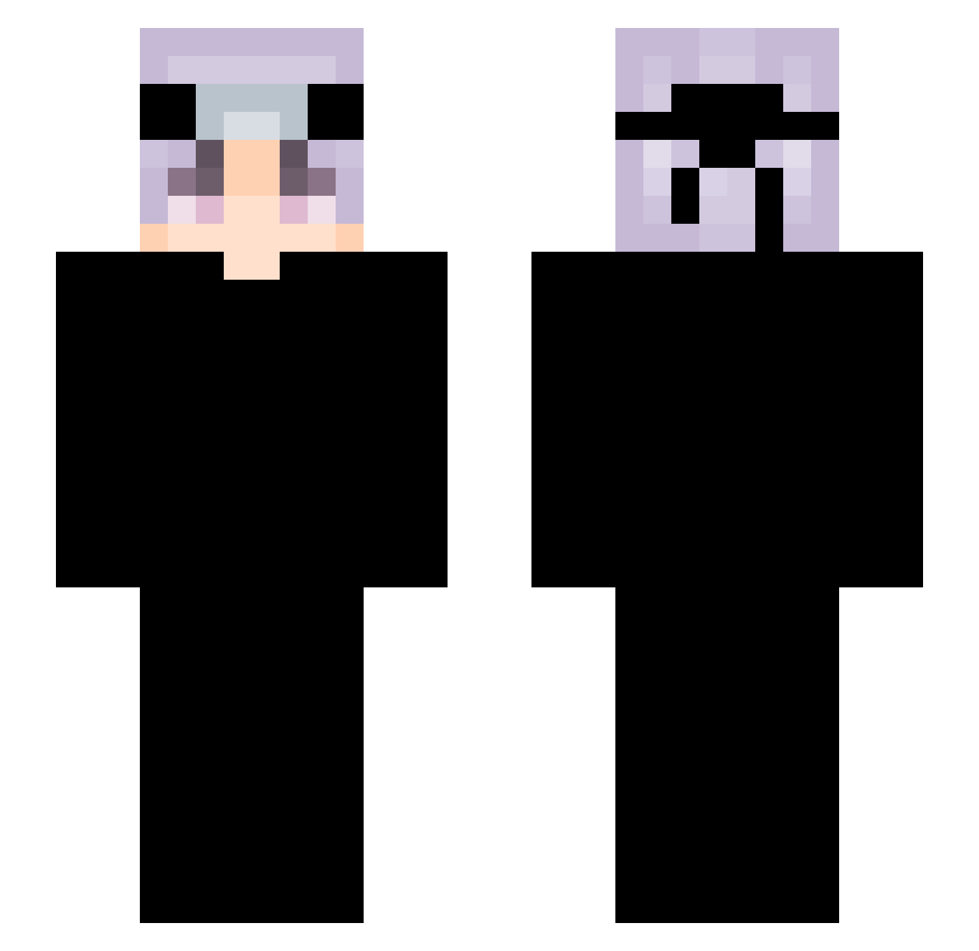Versizee Minecraft skin, front and back view