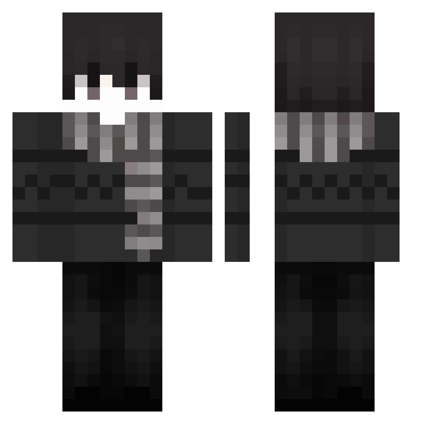 Tope8991 Minecraft skin, front and back view