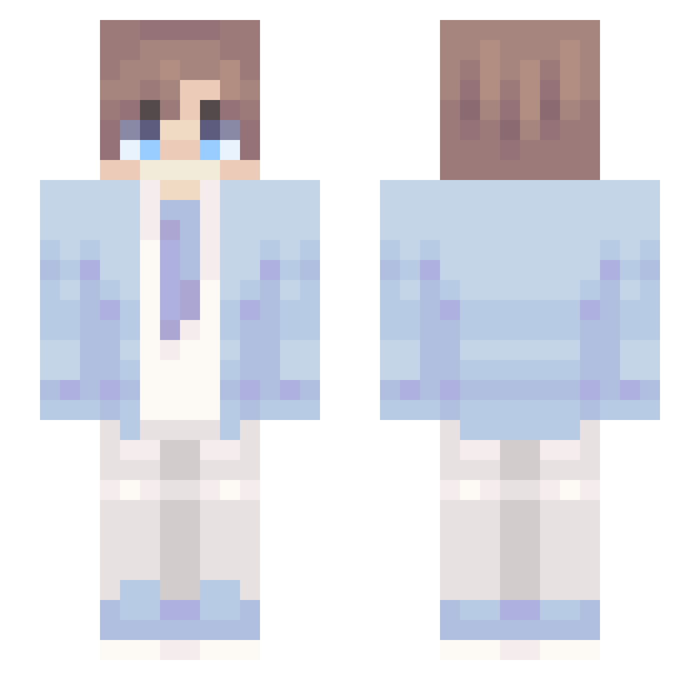 zNotChill Minecraft skin, front and back view