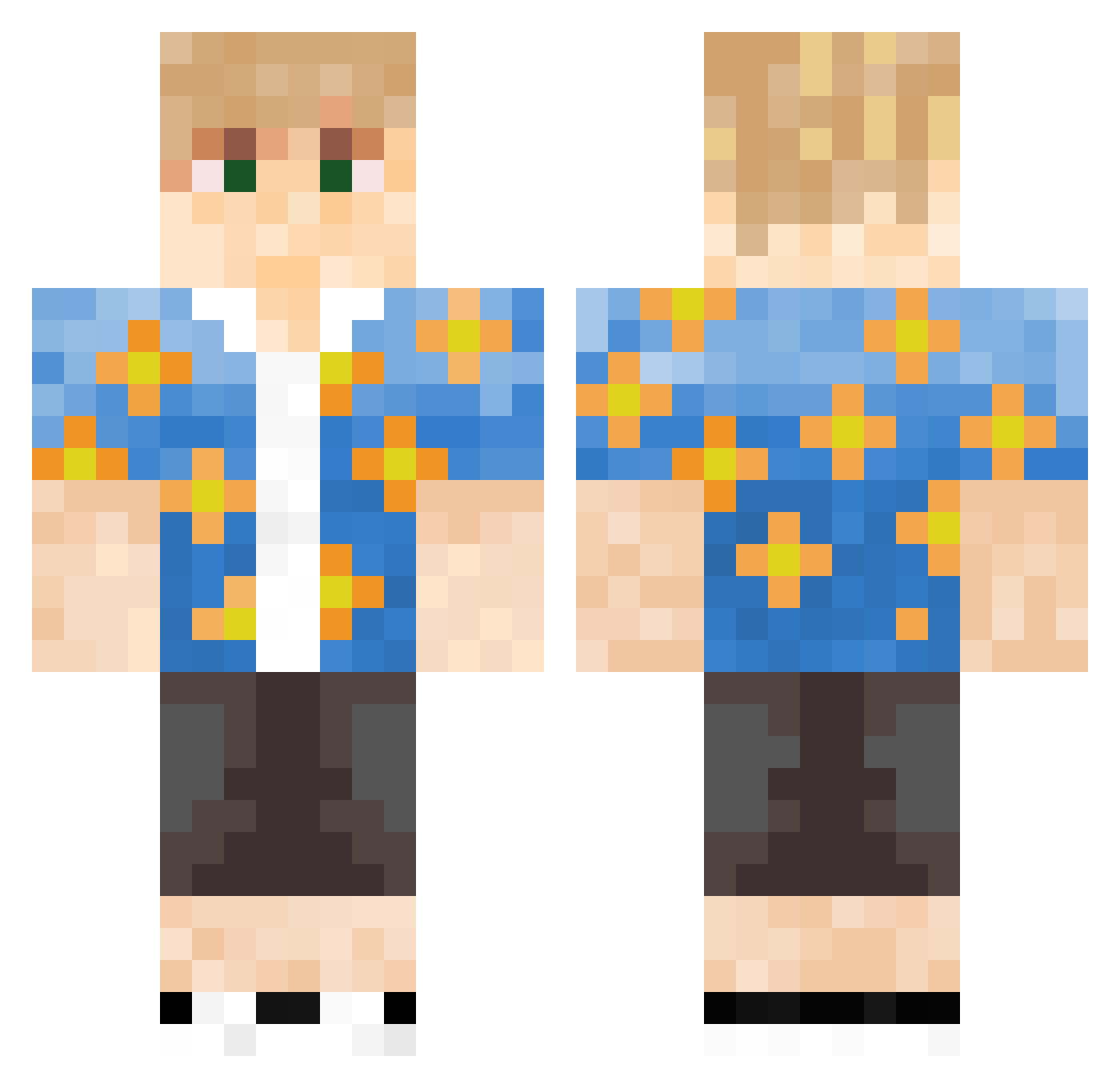 TimDooley Minecraft skin, front and back view