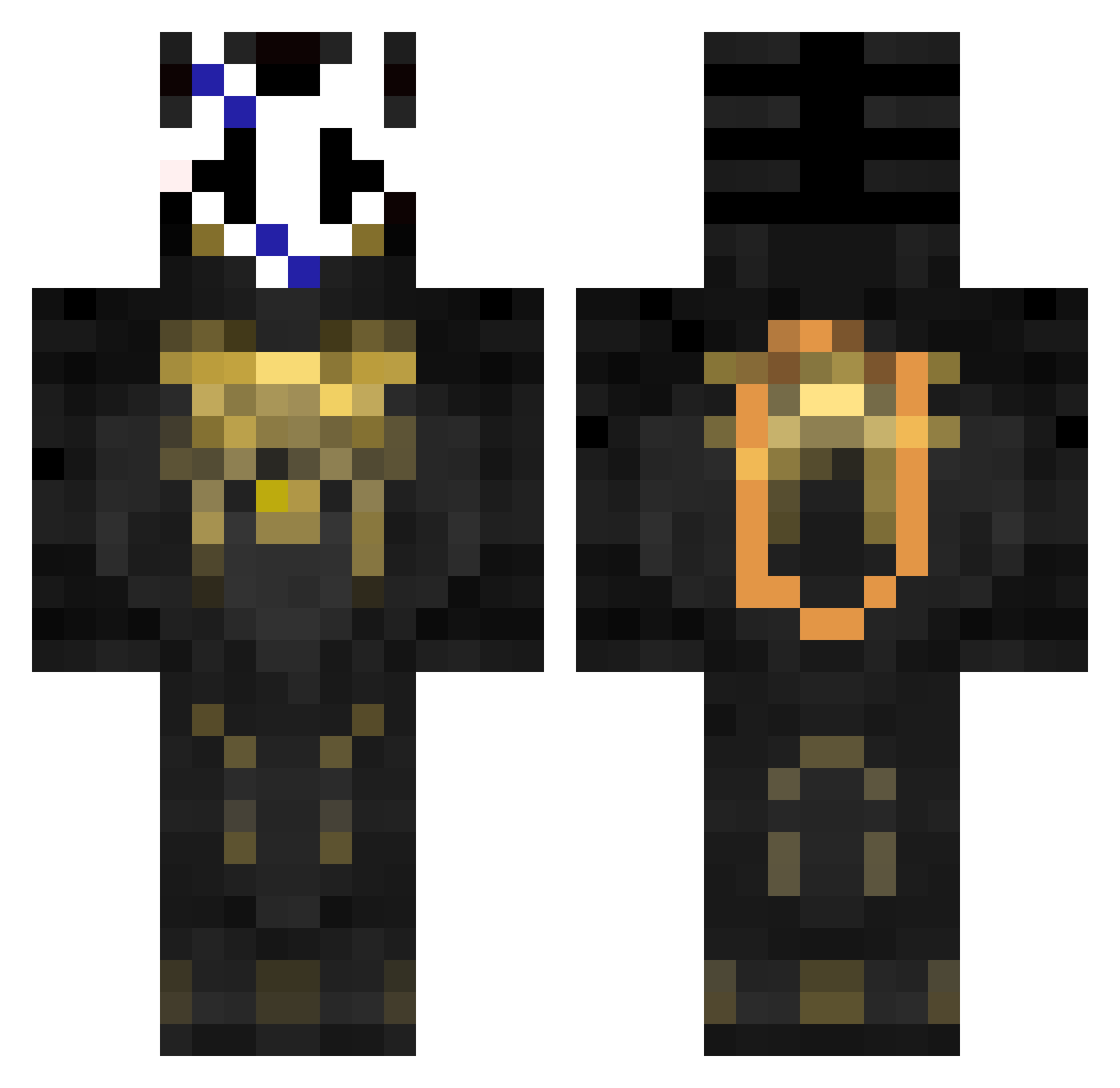 PHEONEXCAT Minecraft skin, front and back view