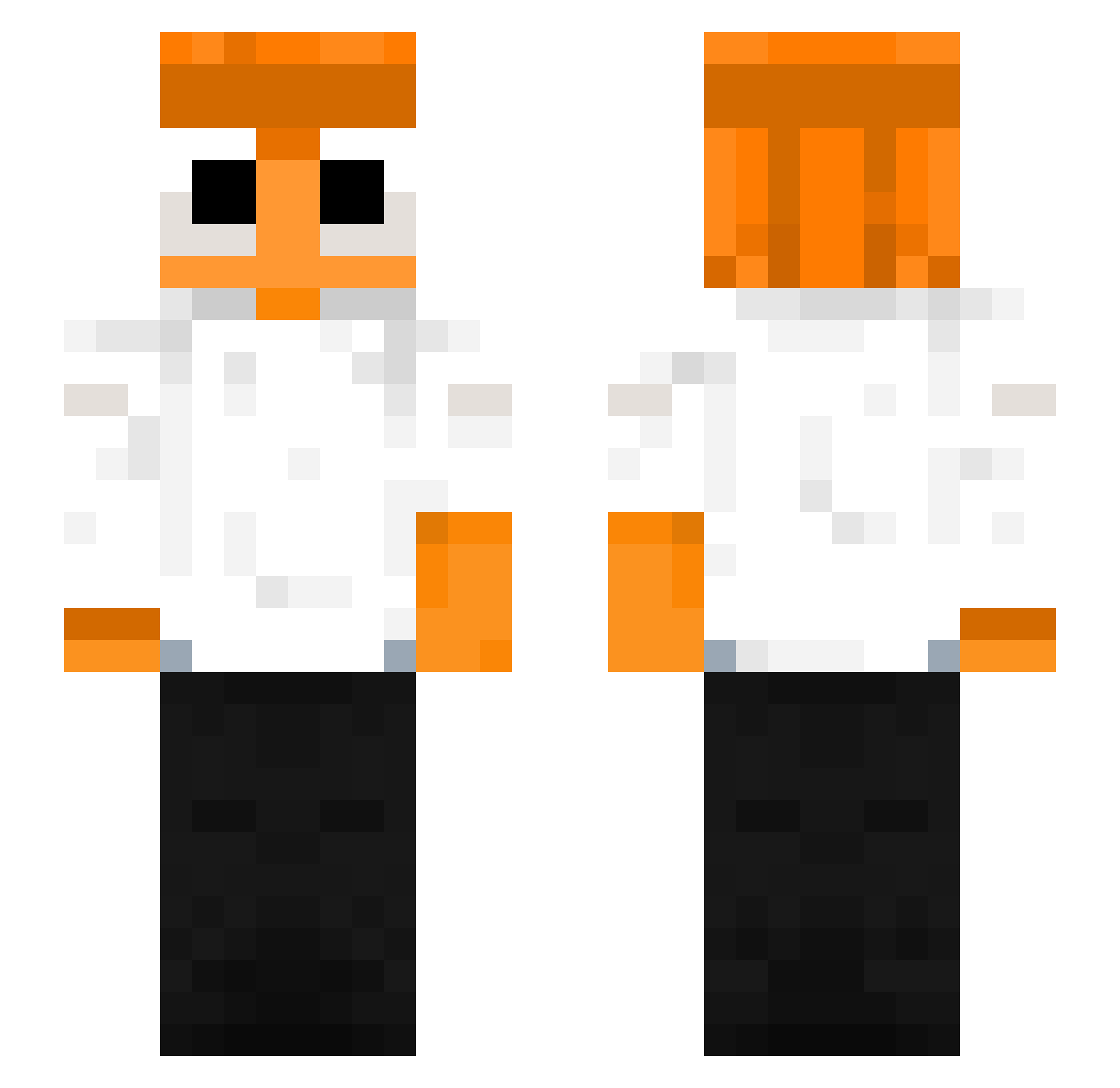 Lipapopi Minecraft skin, front and back view