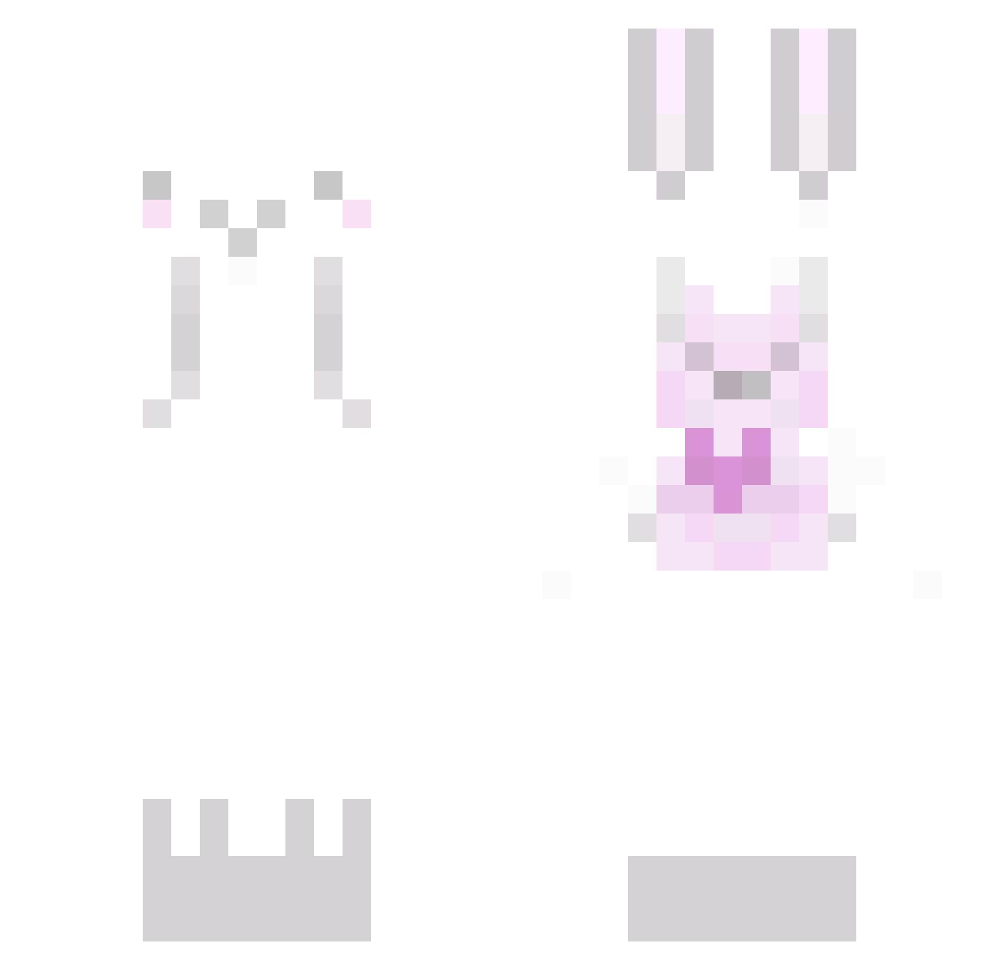 0Milka Minecraft skin, front and back view