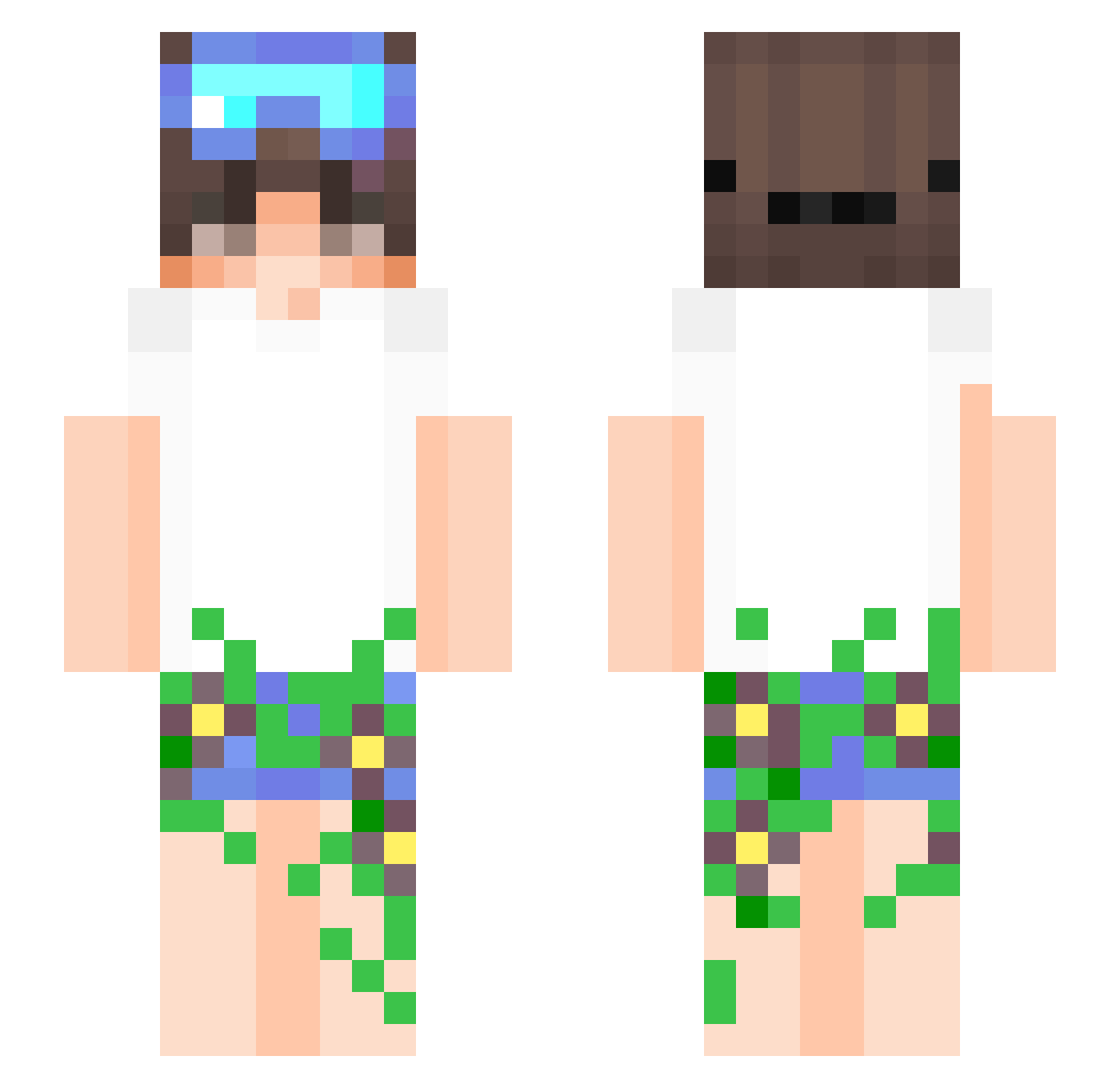 JDub706 Minecraft skin, front and back view